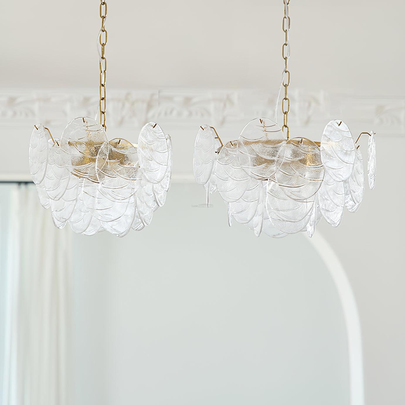 Victorian Disc Round Chandelier - Gold & Clear-1-Luxehomezone