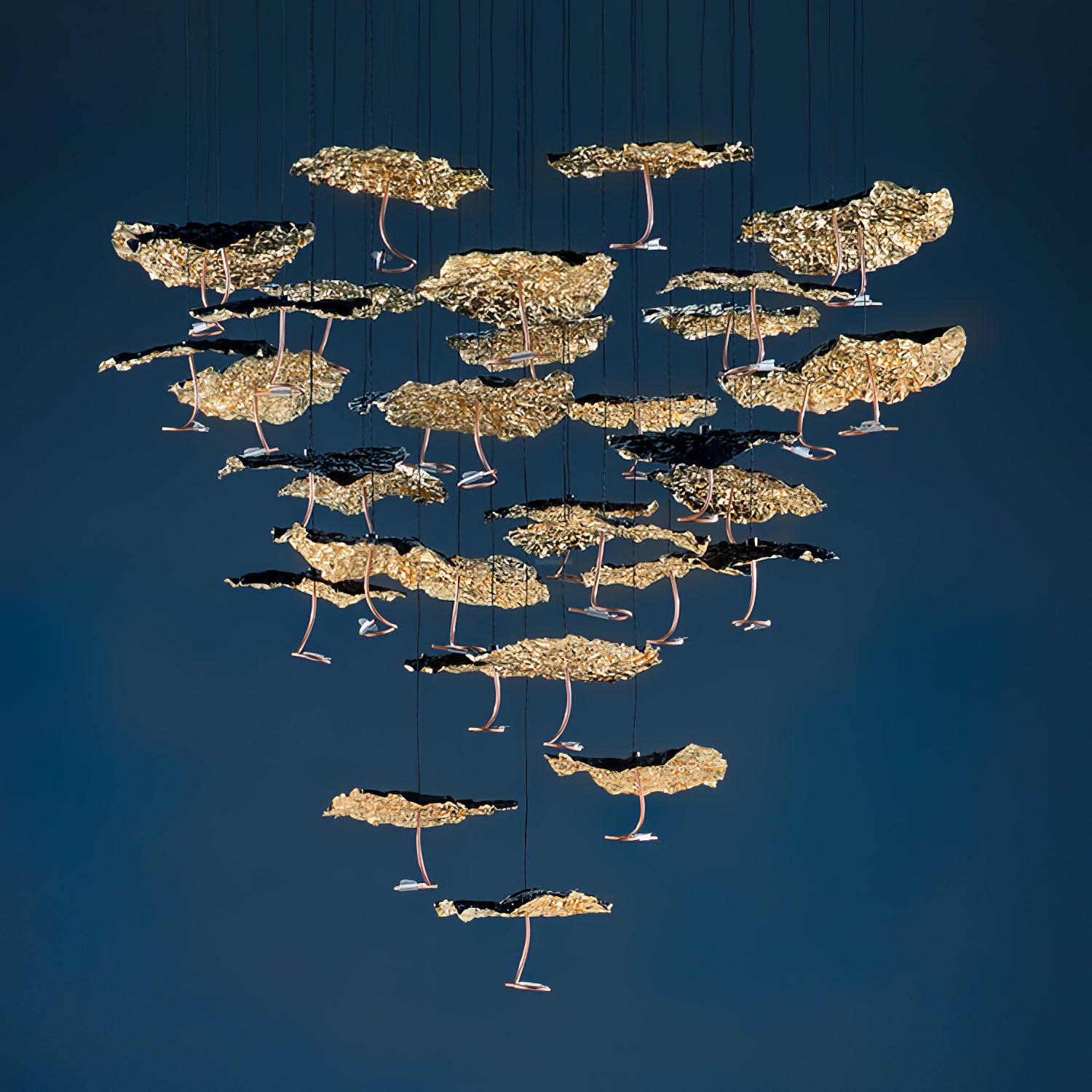 Brass Aviary Constellation Chandelier with 1/3/6/10/17/22 heads - Helia-1-Luxehomezone