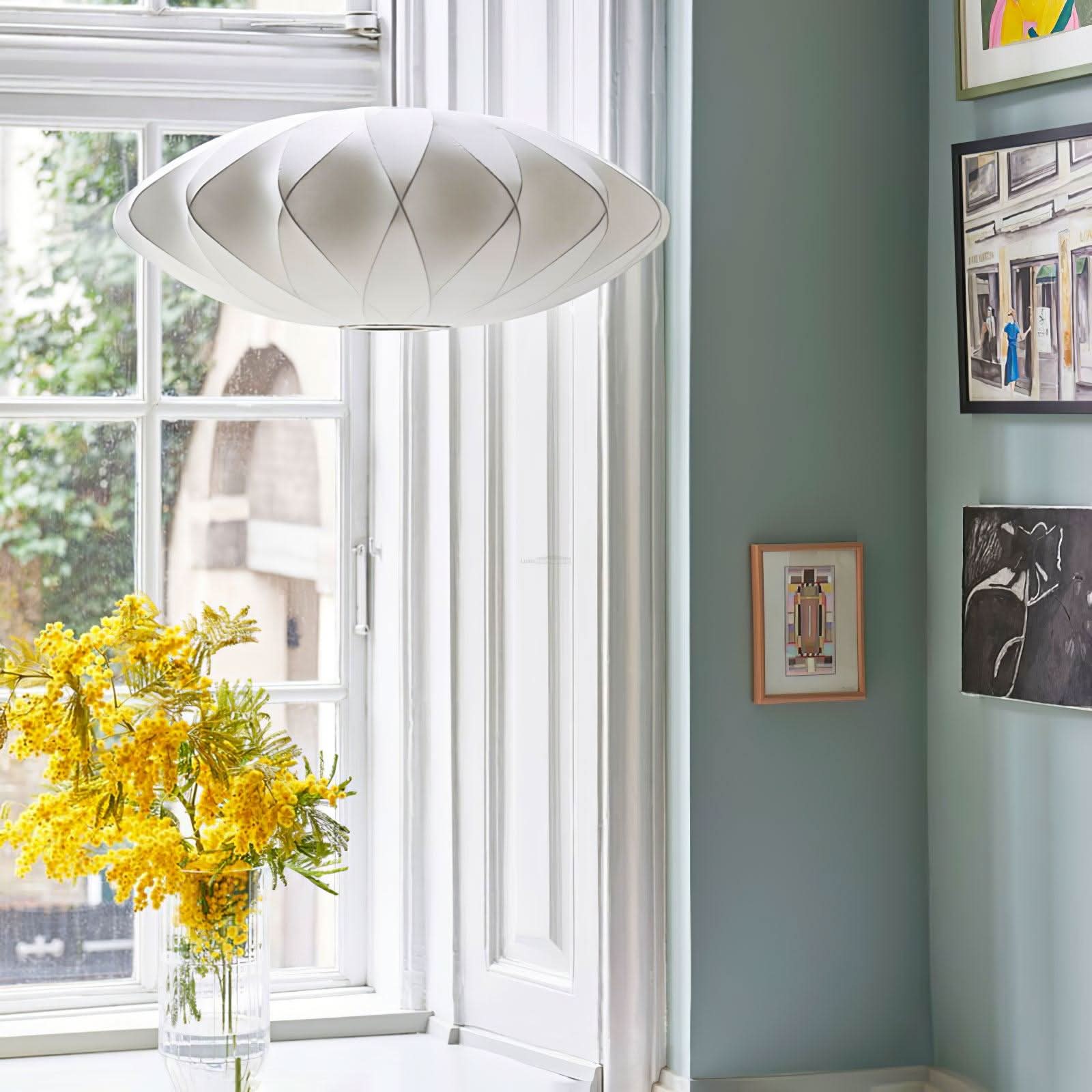 Bubble Pendant Light with Artificial Silk Lampshade - Luxehomezone