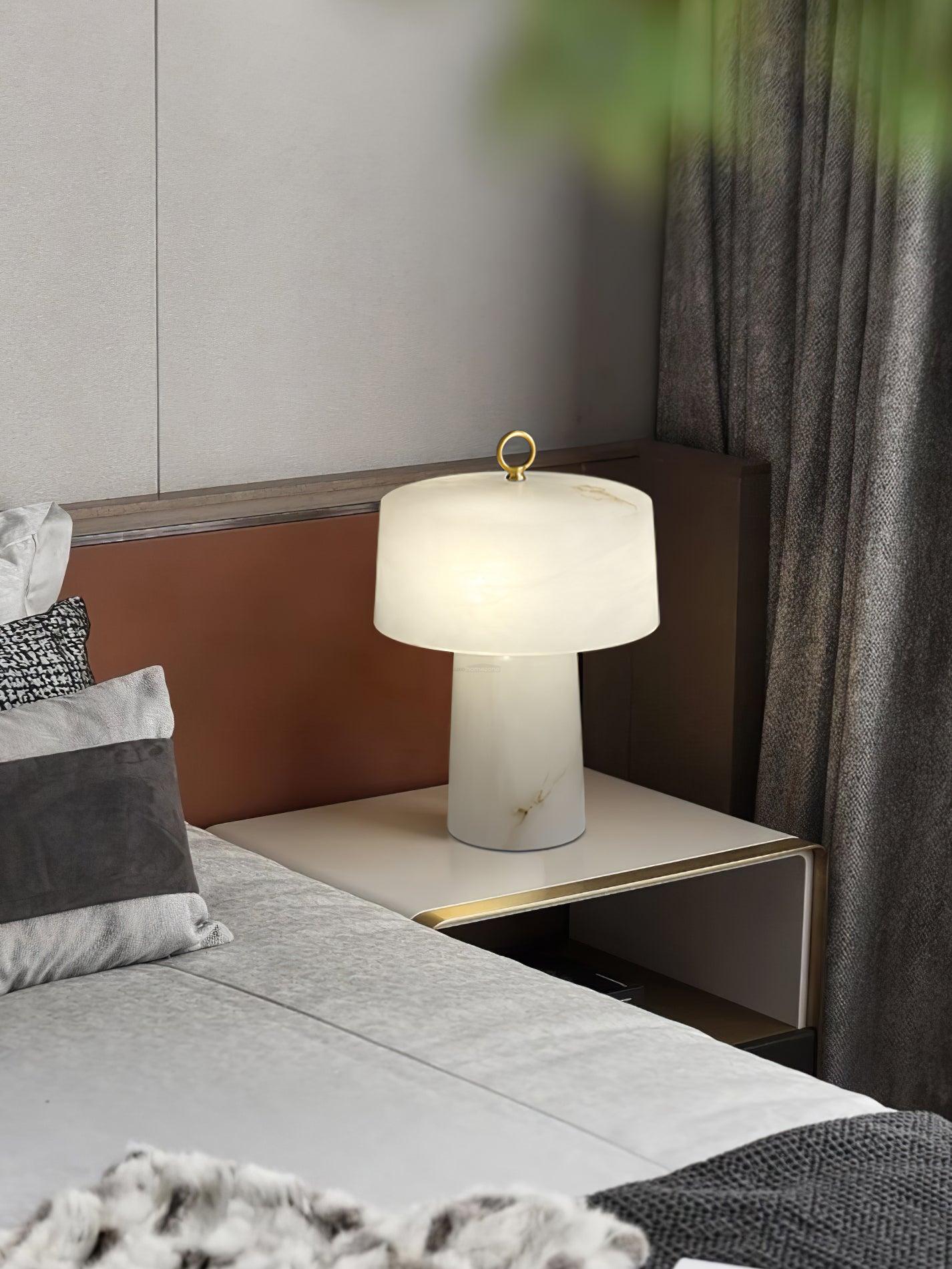 Aogashima Table Lamp  ∅ 11.8″ - Alabaster-1-Luxehomezone