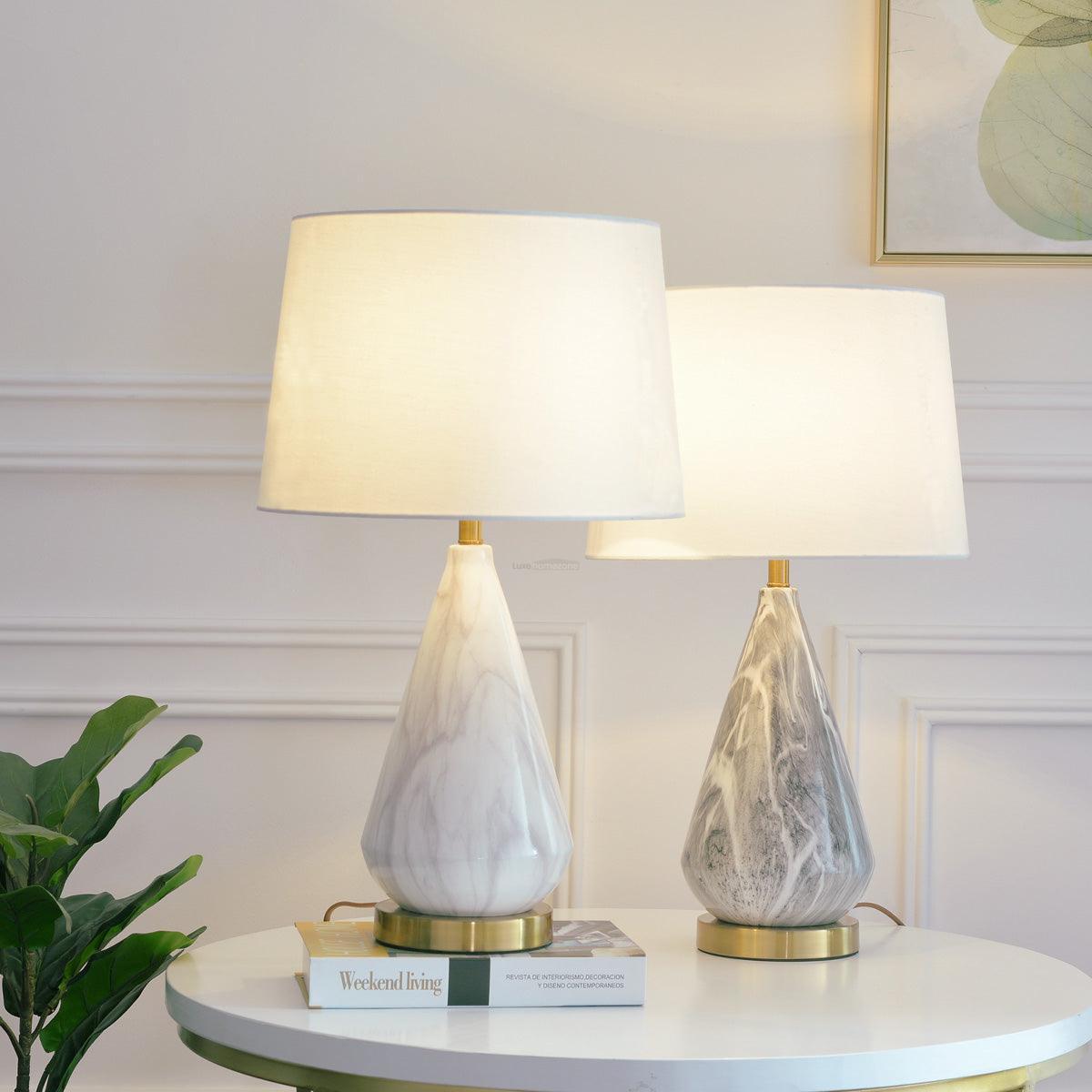 Marble Diamond Table Lamp - Alabaster-1-Luxehomezone