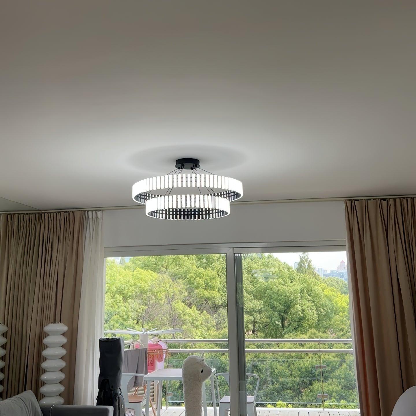 Hanging LED Chandelier ∅ 15.7″ - ring-1-Luxehomezone