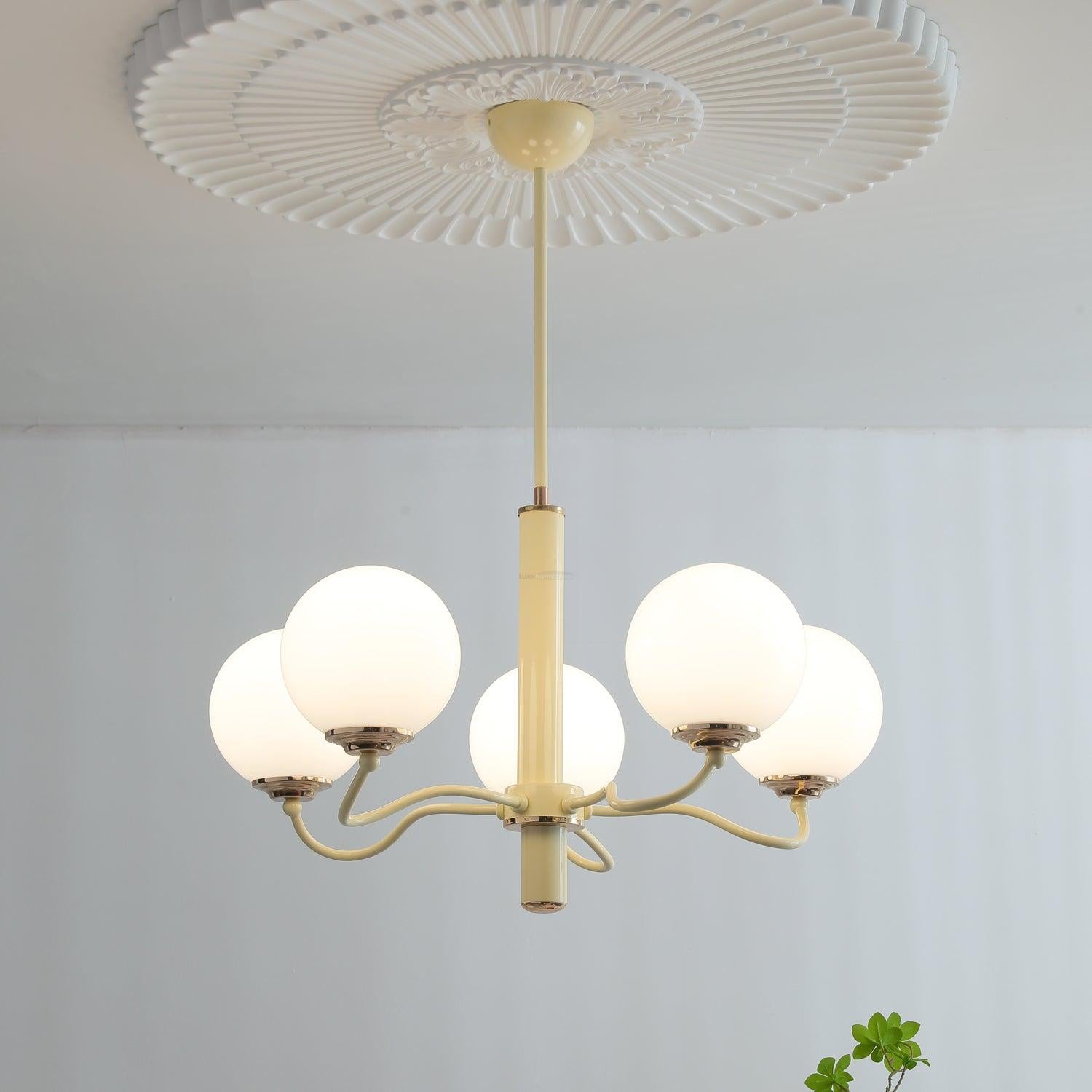 Radiant Globe Chandelier with 3/6/8 heads - Bend, Marshmallow Chandelier-1-Luxehomezone