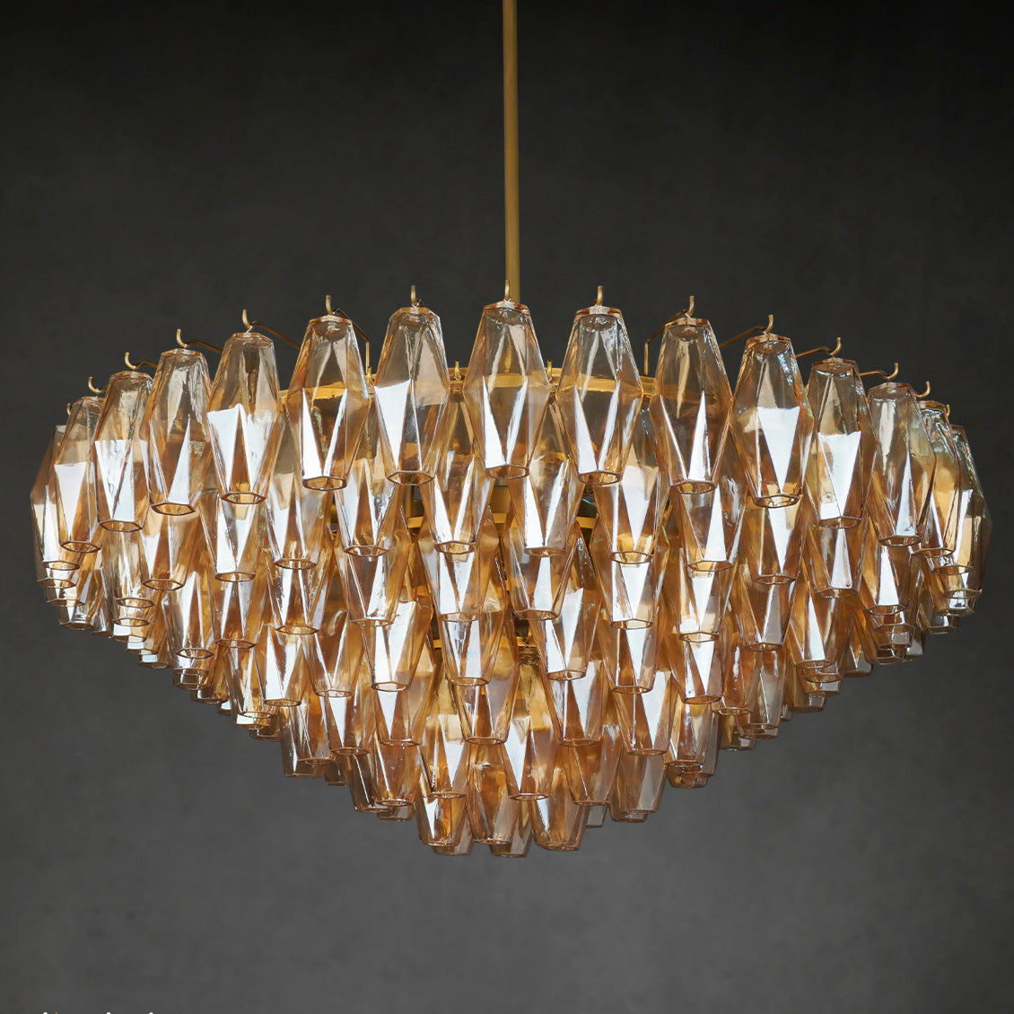 Chara Glass Tiered Round Chandelier 37"