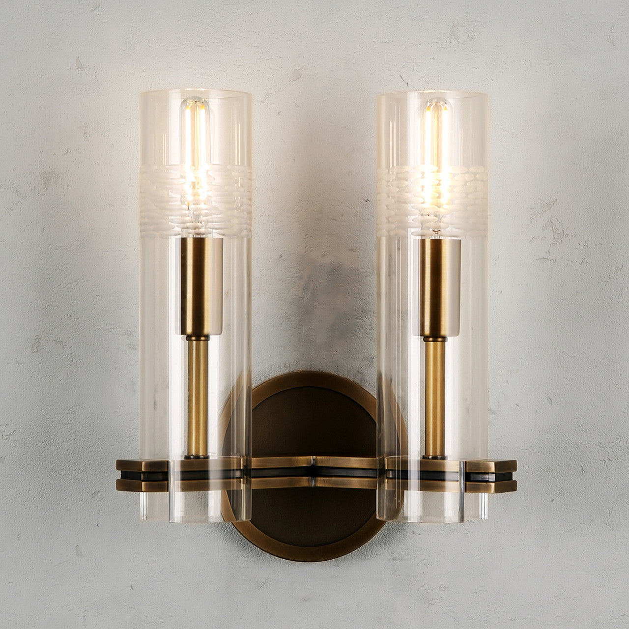 Carney Double Sconce Brass