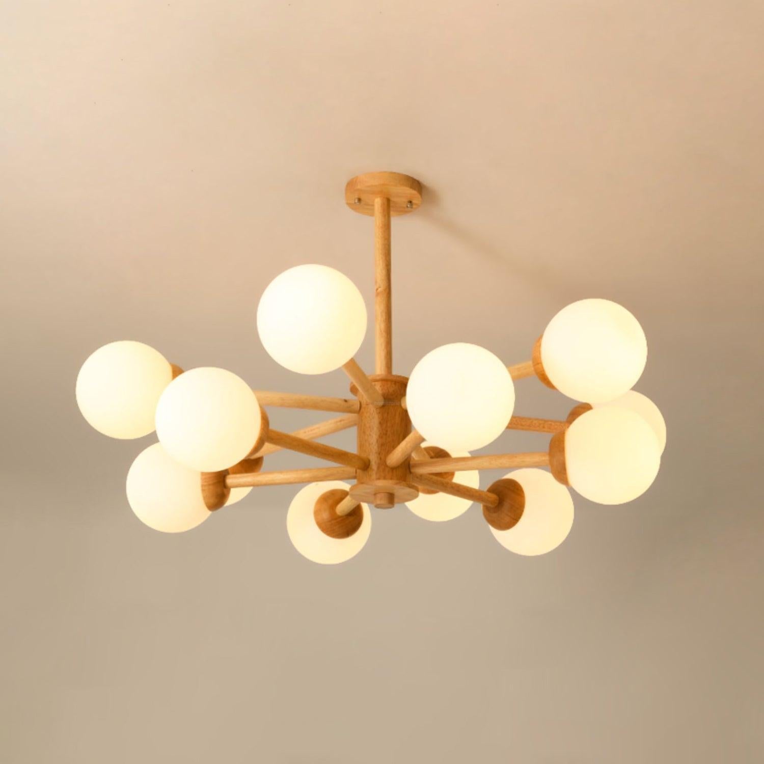 Kozan Wooden Chandelier with 6/8/10/12 heads - Frown-1-Luxehomezone