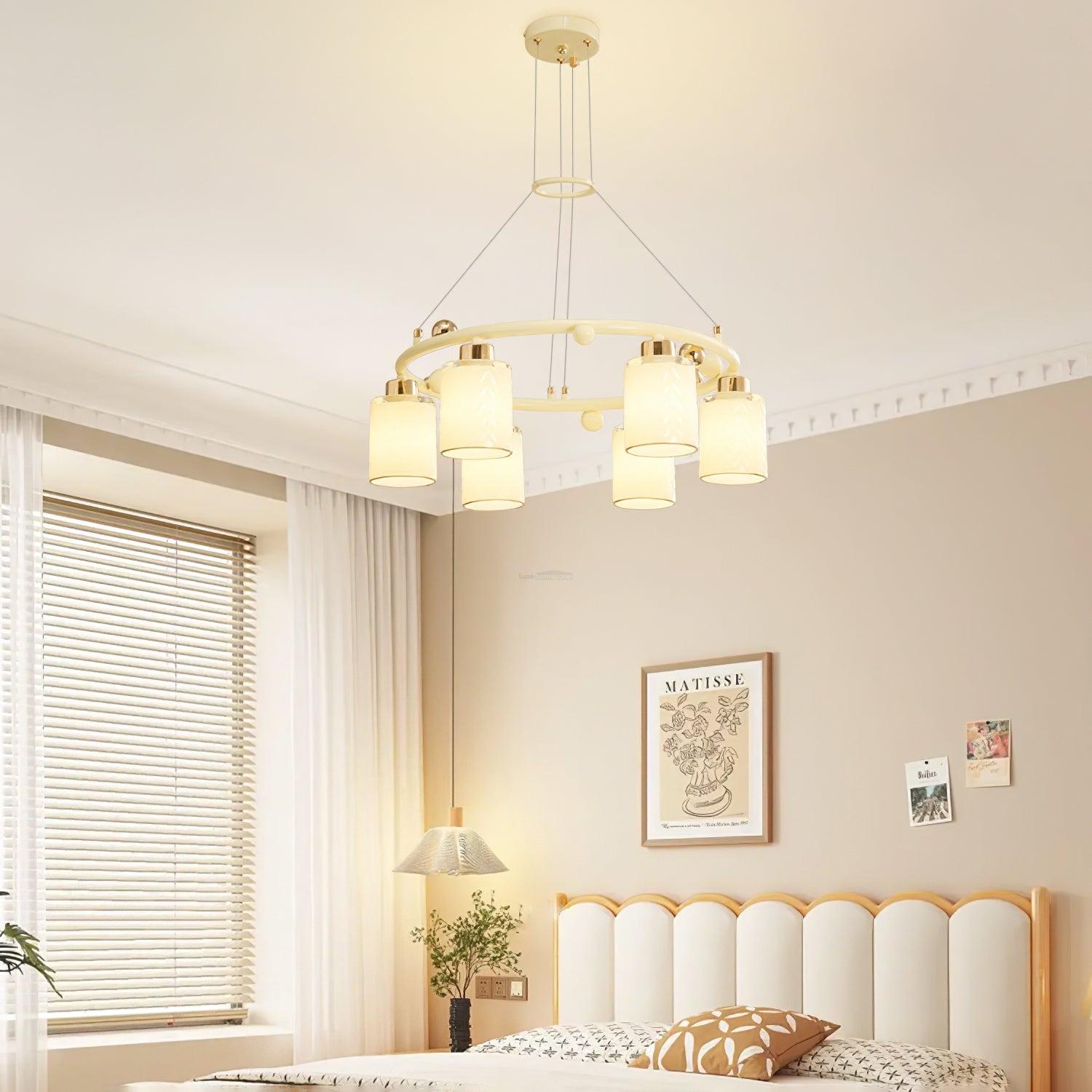 Round Glass Cup Chandelier - Cylinder-1-Luxehomezone