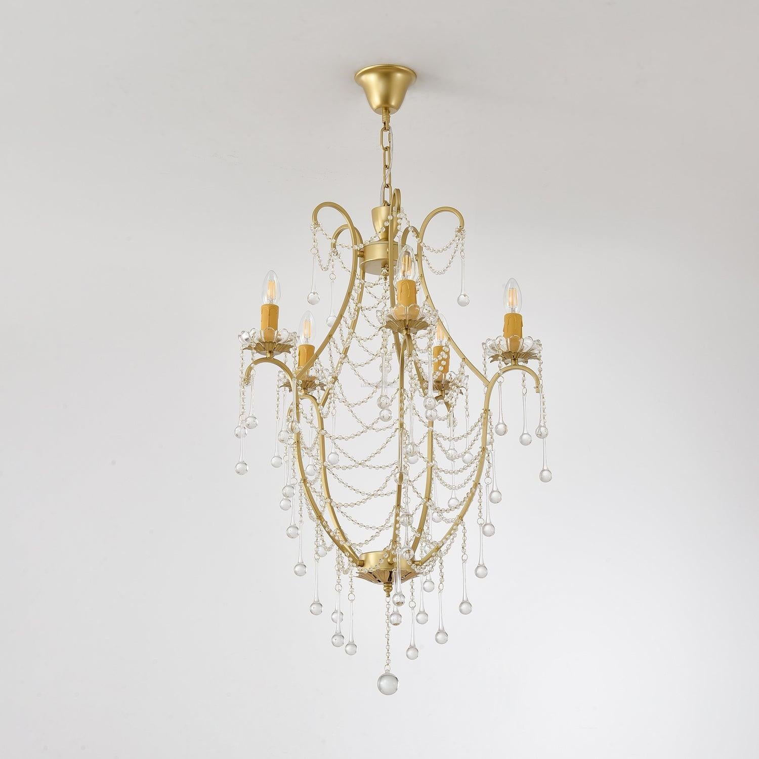 Crystal Birdcage Candle Chandelier Φ 21.7″ Candle - Candle-1-Luxehomezone