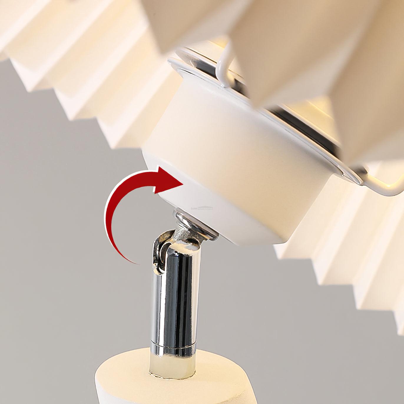 Twisted Pleated Floor Lamp ∅ 17.7″ - Fabric-1-Luxehomezone