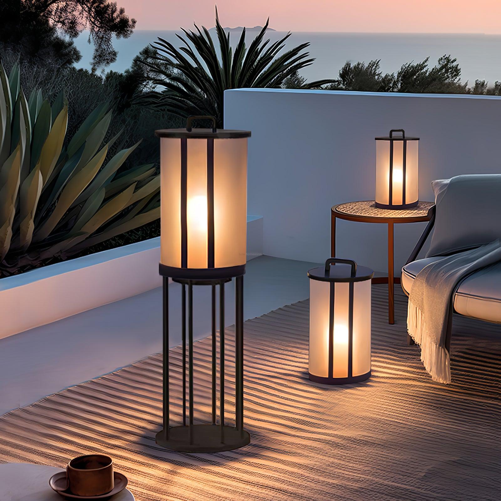Round Pillar Acrylic Lantern Lamp for Outdoor - Luxehomezone