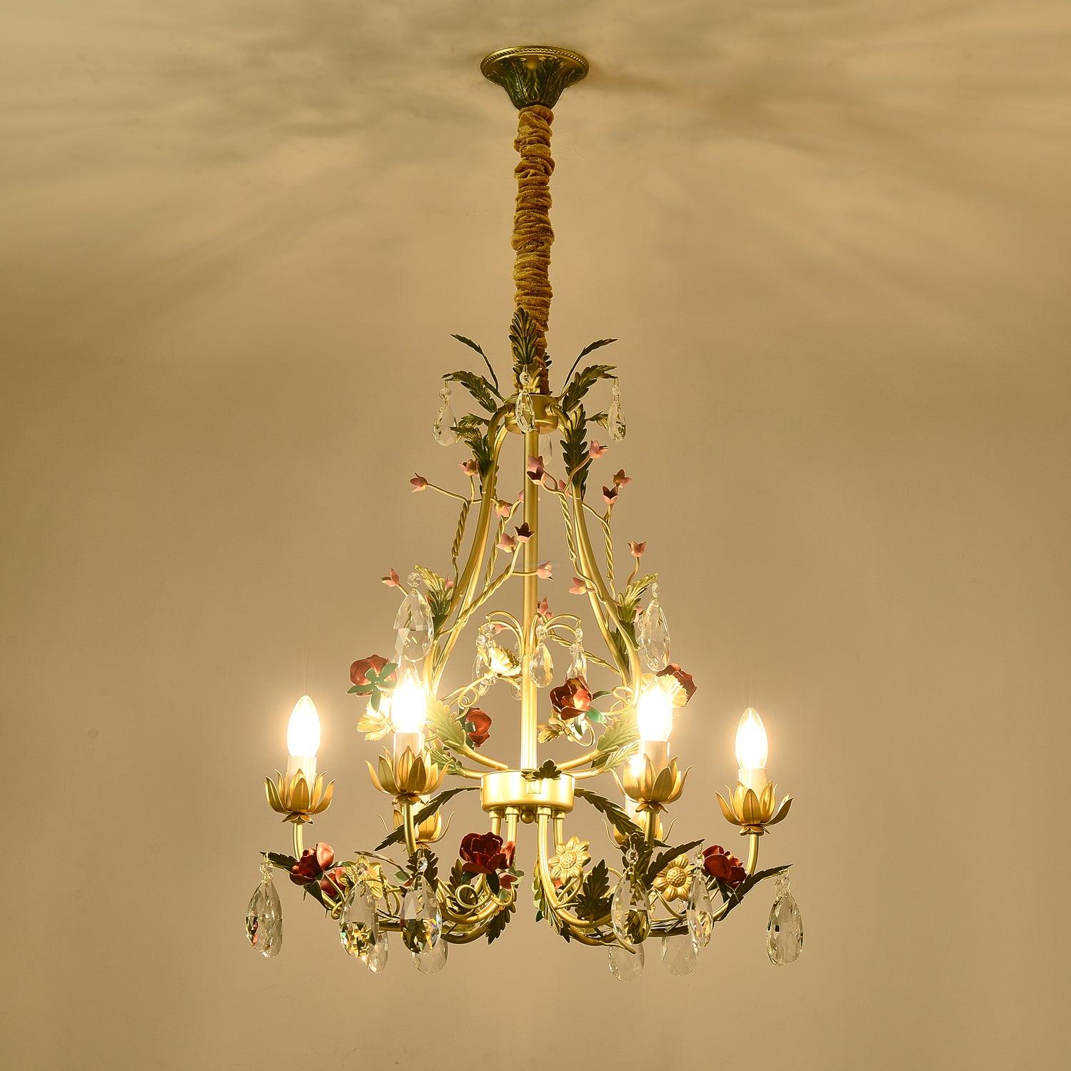 Candle Style Rose Love Chandelier with 6/8 heads - Candle-1-Luxehomezone