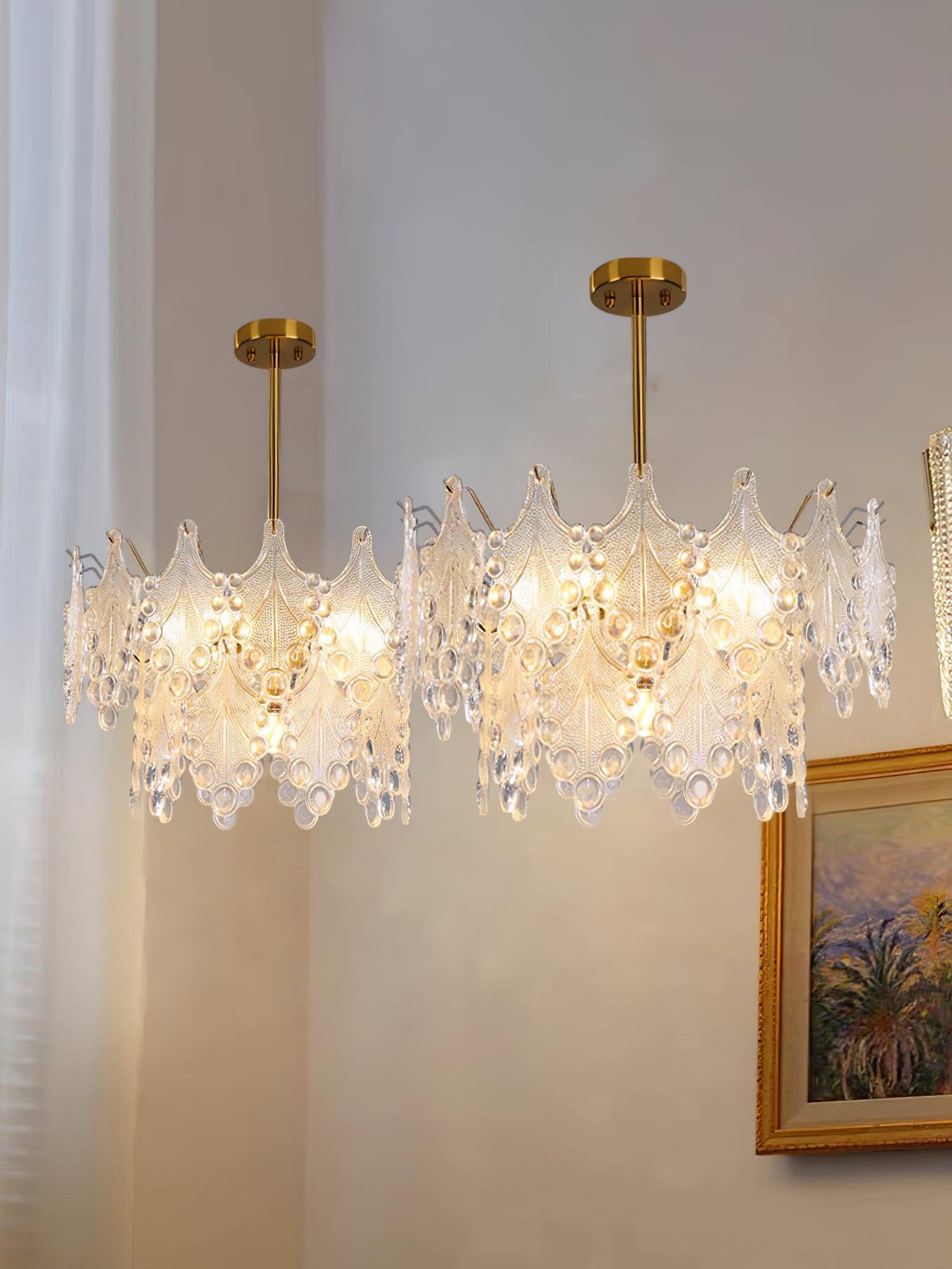Tiered Carved Glass Chandelier Φ 15.7″ - Luxehomezone