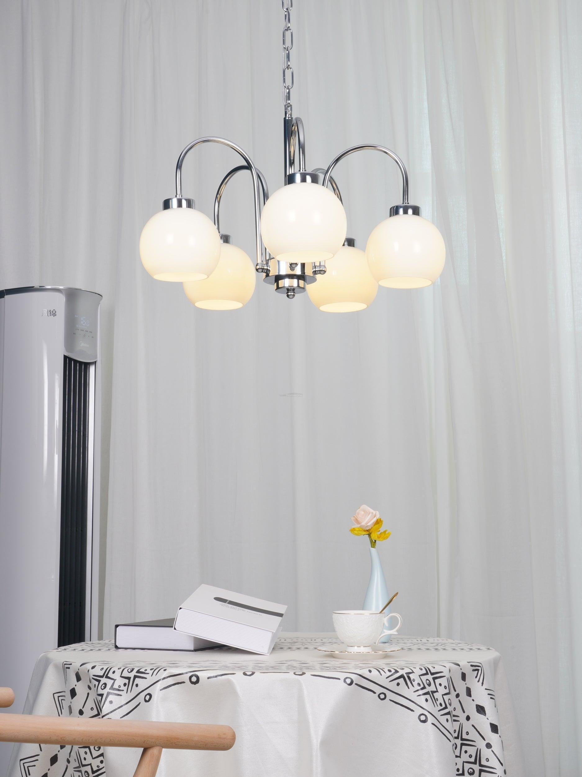 Loa Chandeliers with 3/4/5 heads - Glass Chandelier, Persimmon-1-Luxehomezone