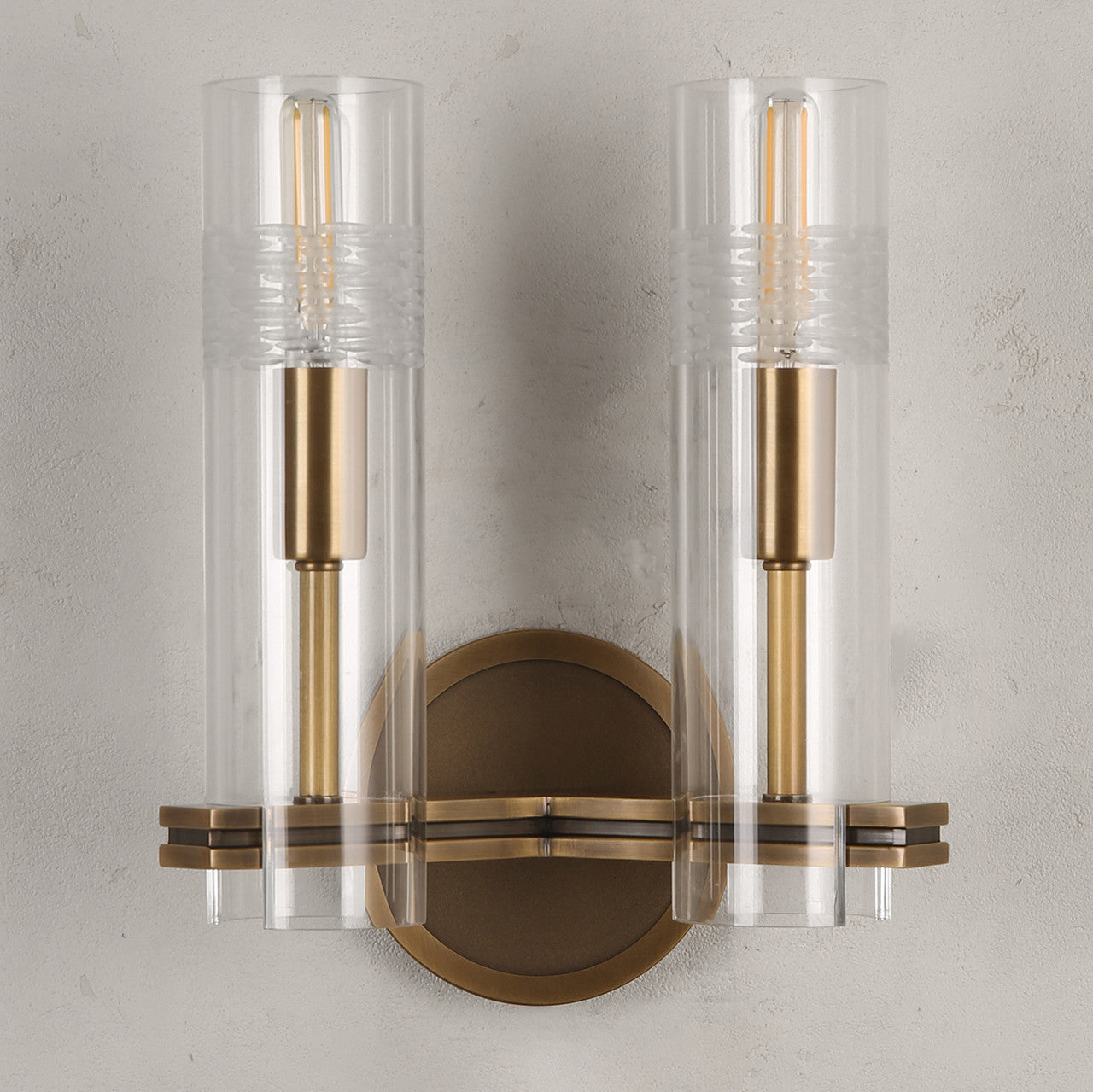 Carney Double Sconce Brass