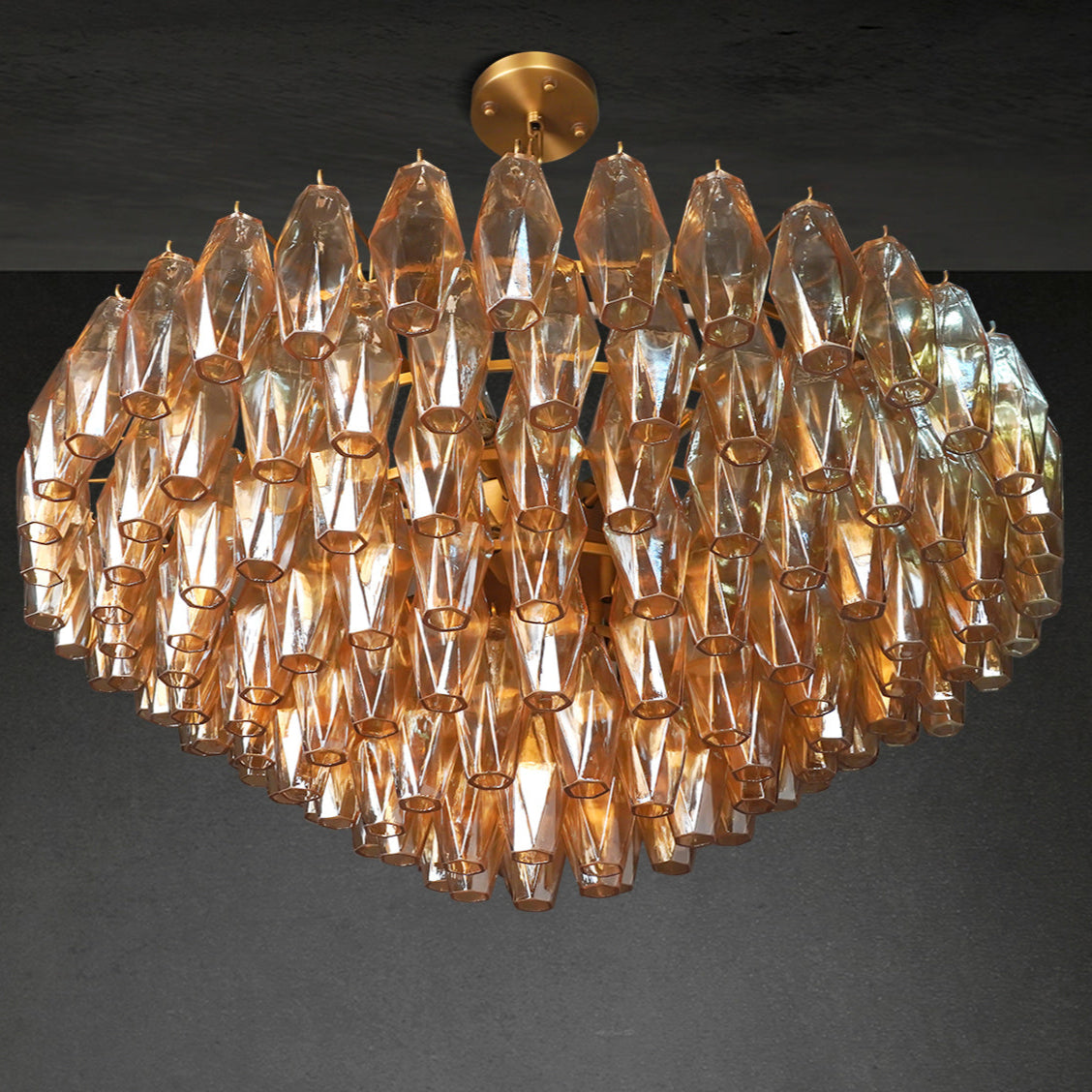 Chara Glass Tiered Round Chandelier 37"