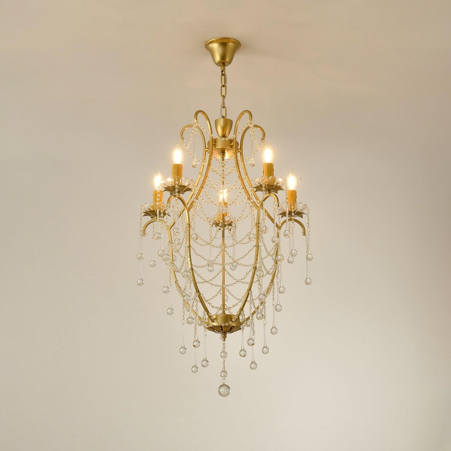 Crystal Birdcage Candle Chandelier Φ 21.7″ Candle - Candle-1-Luxehomezone