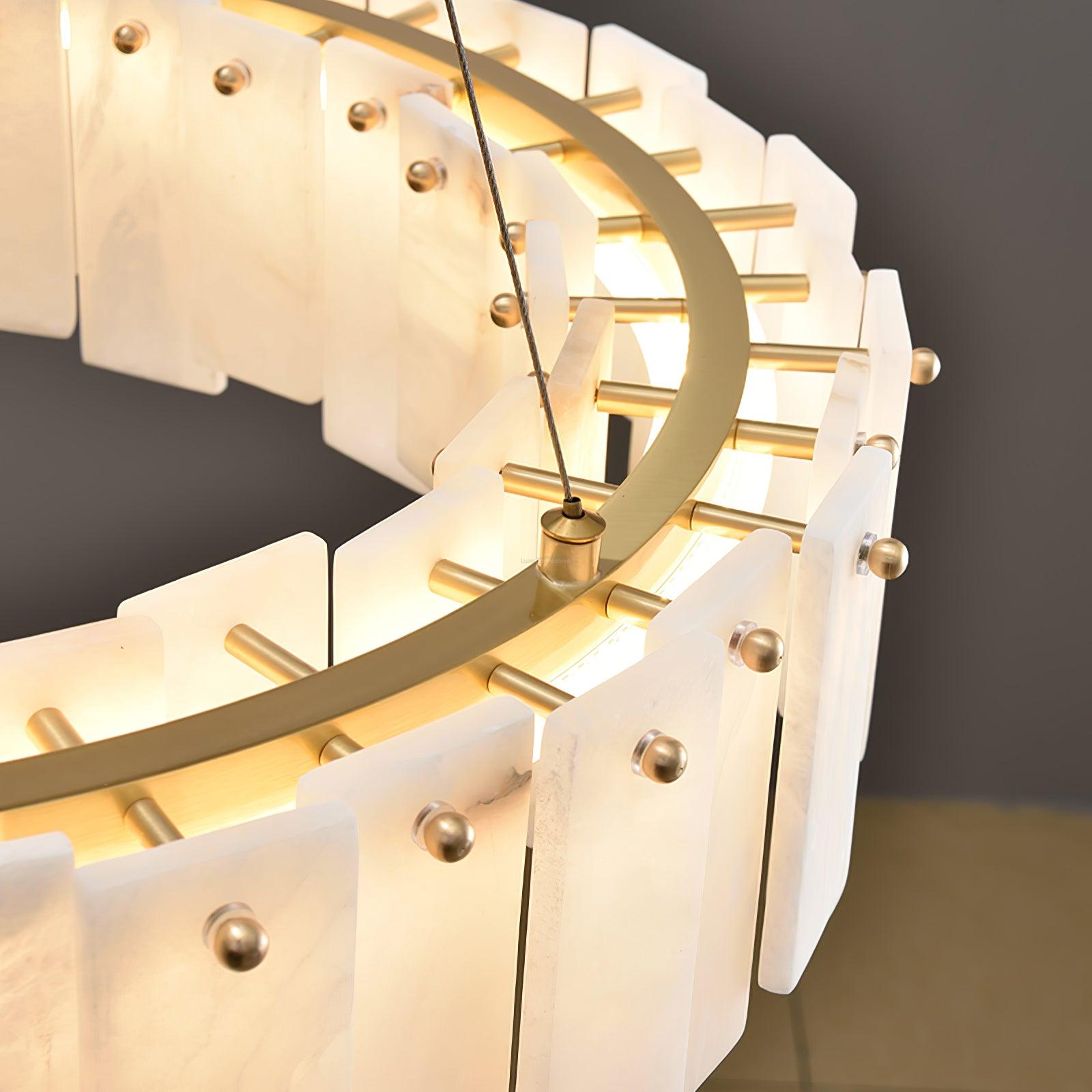 Celestial Alabaster Round/Square Chandelier - Alabaster, Alabaster Chandelier-1-Luxehomezone