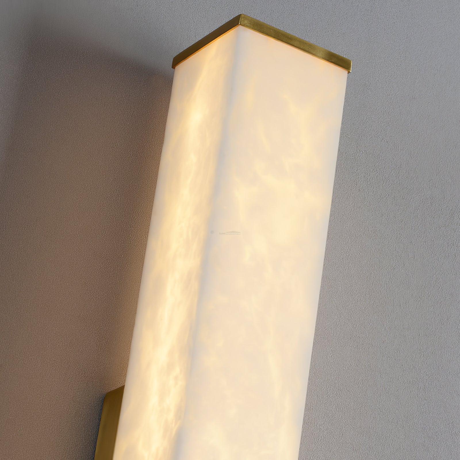 Cuboid Alabaster Wall Sconce - Alabaster, Alabaster Wall Lamp-1-Luxehomezone