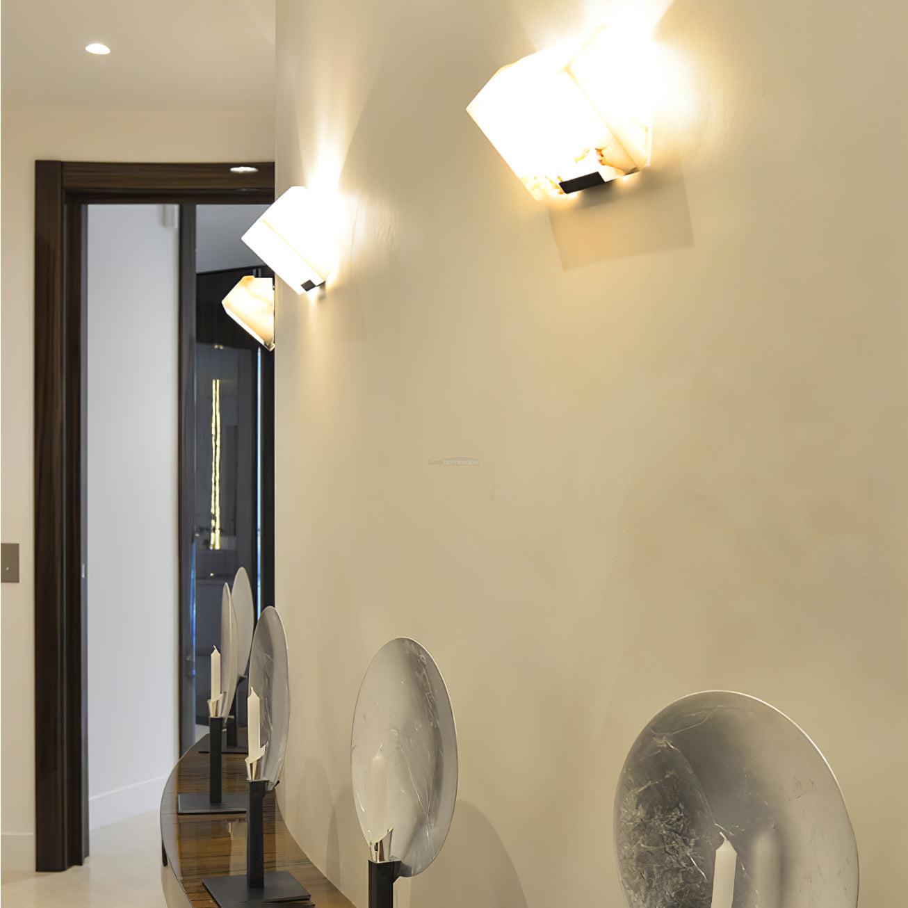 Alabaster Staircase Wall Sconce - Alabaster, Alabaster Wall Lamp-1-Luxehomezone