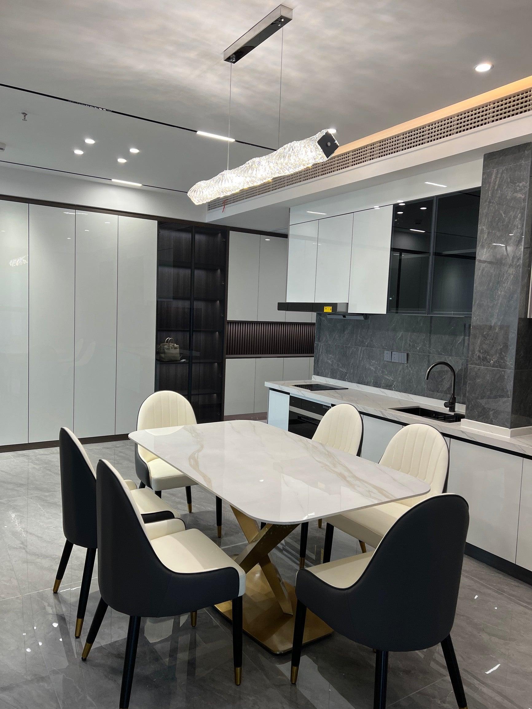 Long Crystal  Linear Pendant Light - Bar-1-Luxehomezone