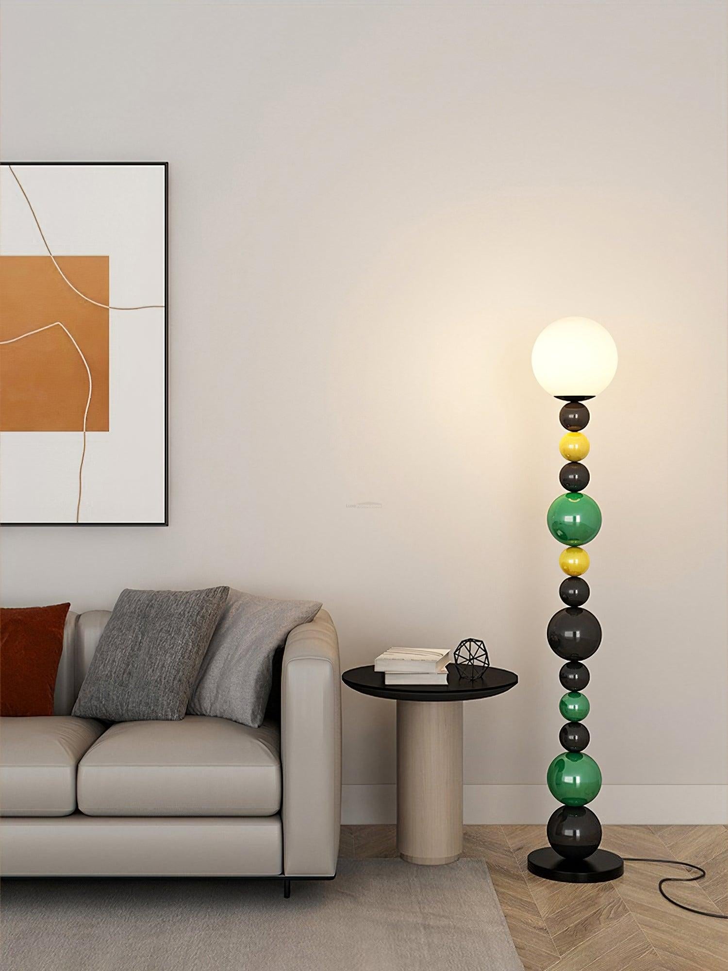 Colorful Round Ball Floor Lamp ∅ 9.8″ - Candy, Green, Red-1-Luxehomezone