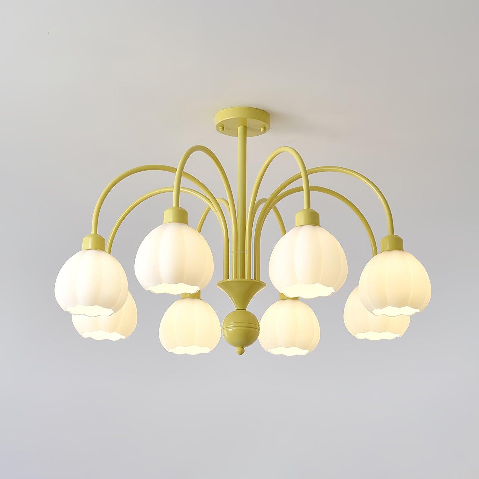 Cream Pumpkin Ball Chandelier with 4/5/6/8 heads - Zahara-1-Luxehomezone