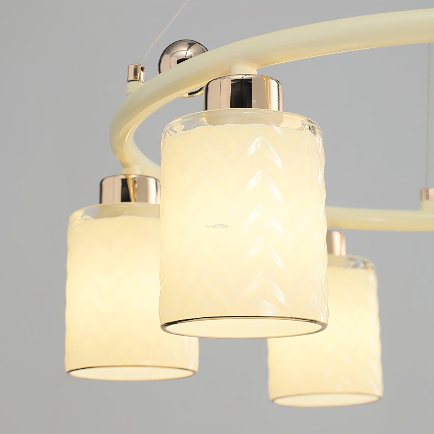 Round Glass Cup Chandelier - Cylinder-1-Luxehomezone
