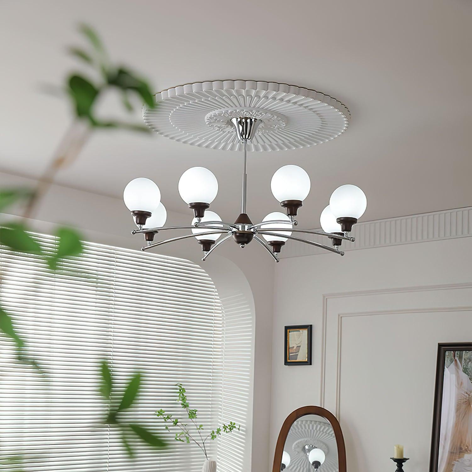Walnut Glass Ball Chandelier ∅ 21.6″