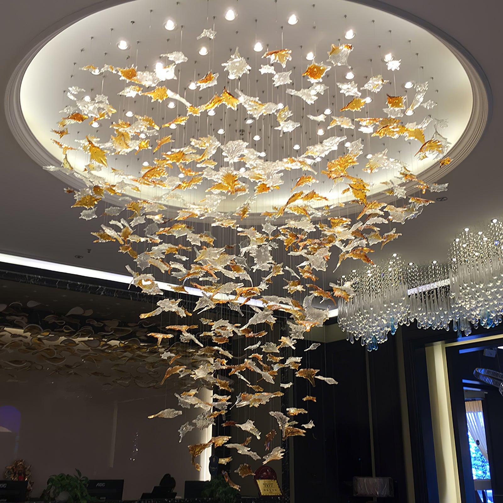 Multicolor Maple Leaf Chandelier - Helia-1-Luxehomezone