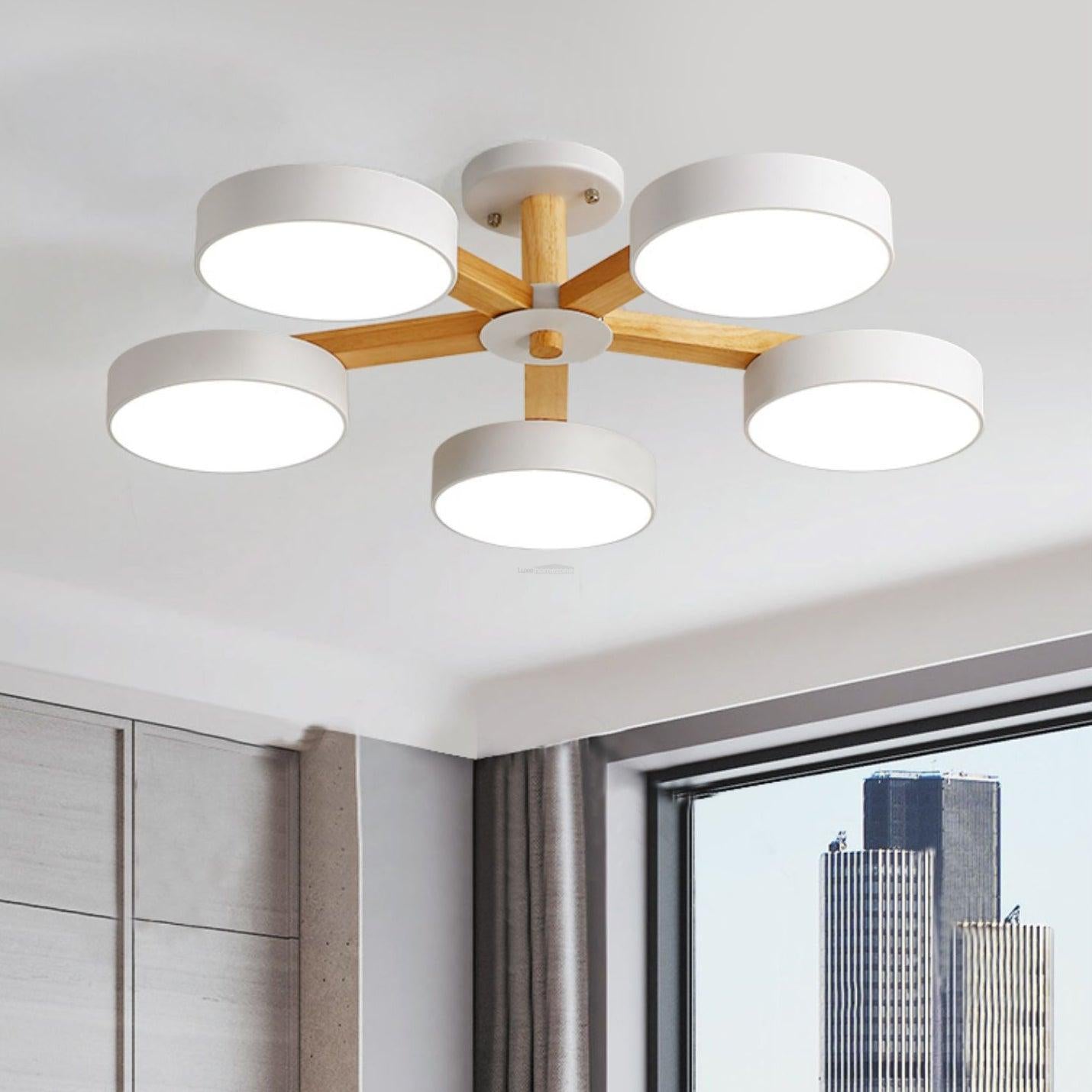 Modern Multi Stem Chandelier with 5/6/8 heads - Wood-1-Luxehomezone