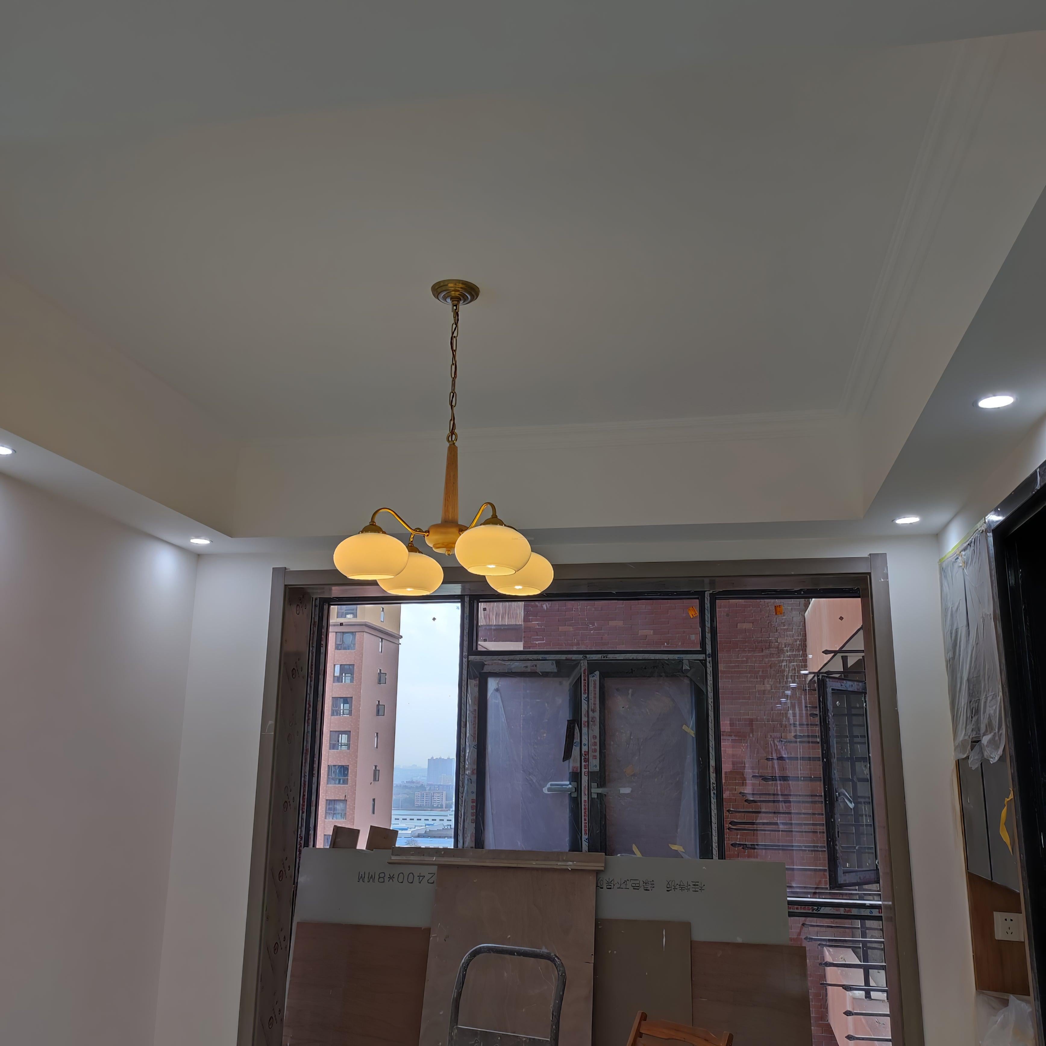 Persimmon Chandelier with 3/4/6 heads - Glass Chandelier, Persimmon-1-Luxehomezone