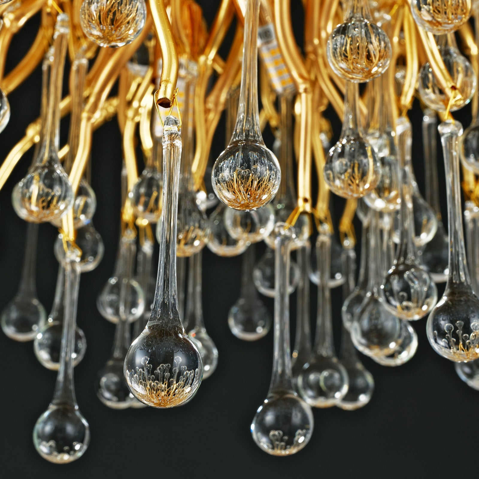 Gold Raindrop Crystal Chandelier