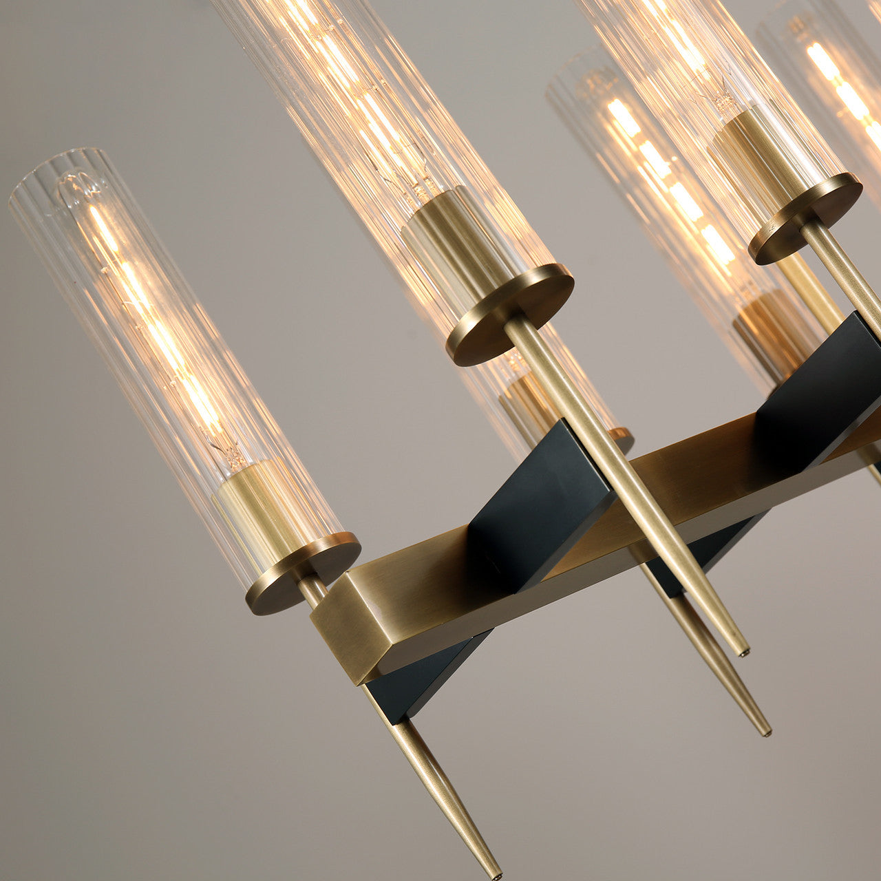 Aicken Glass Linear Chandelier 12 Lights