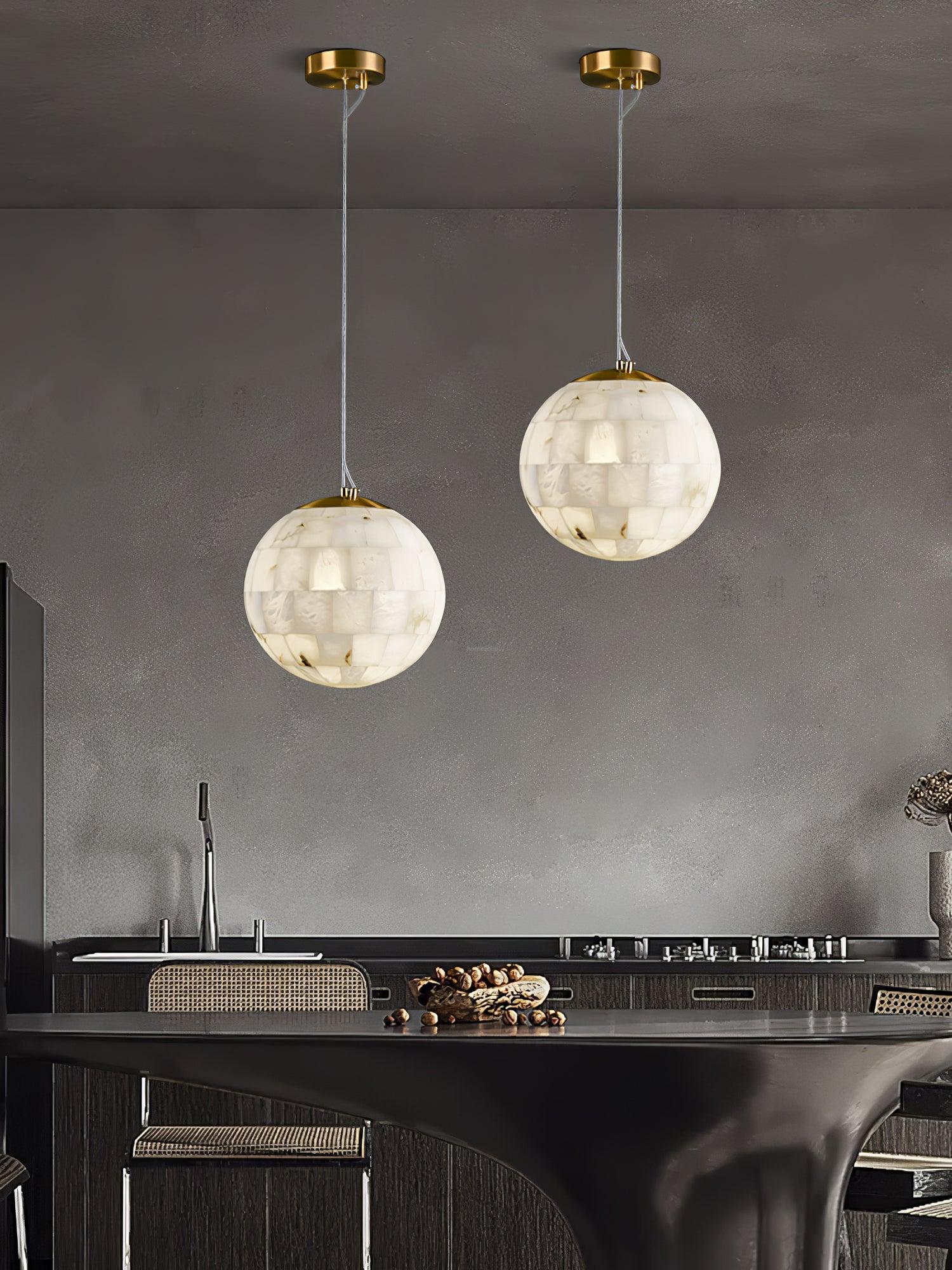 Alabaster Ball Pendant Light - Alabaster, Alabaster Pendant-1-Luxehomezone