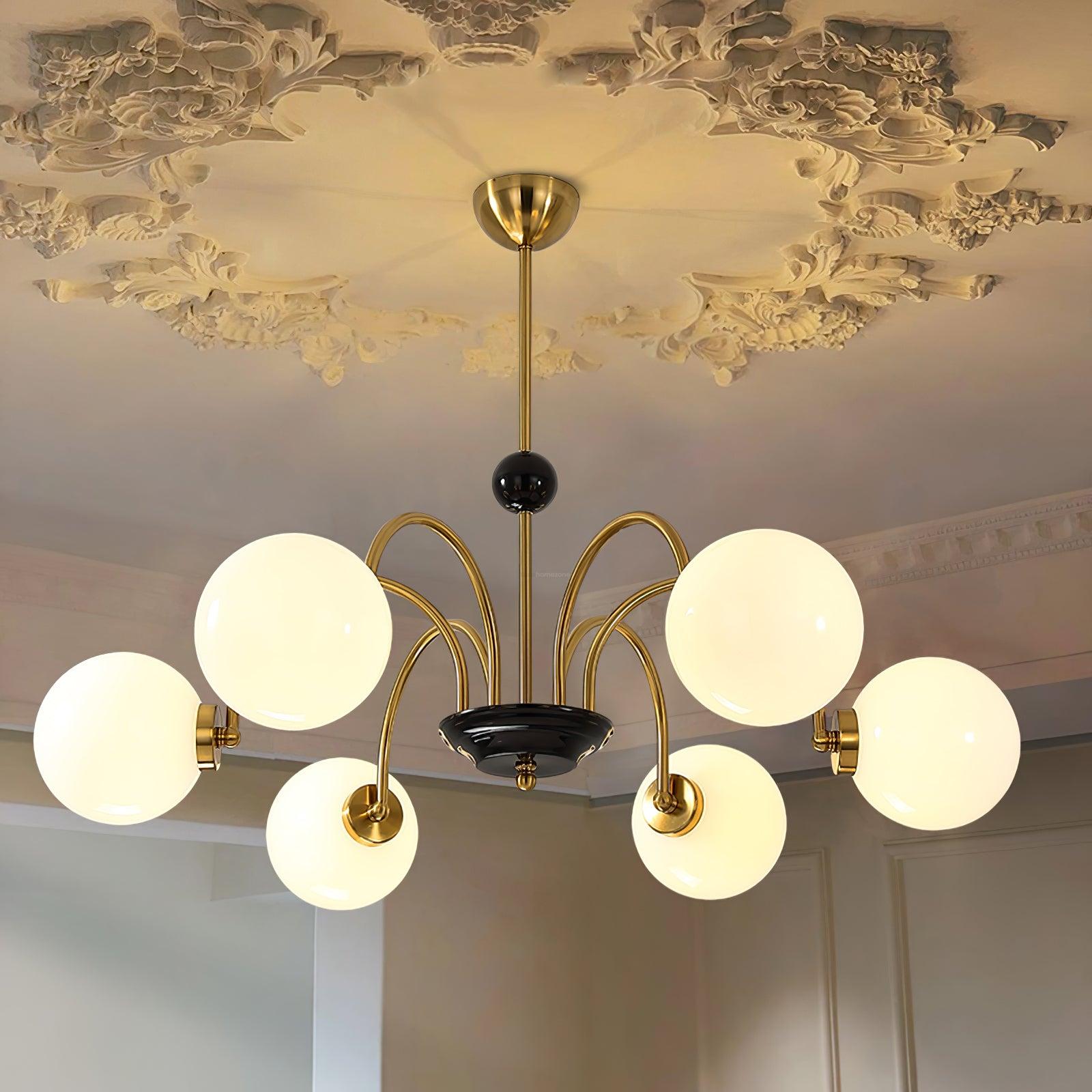 Yisu Glass Globe Chandelier with 3/4/5/6/8 heads - Bend, Marshmallow Chandelier, Optimized-1-Luxehomezone