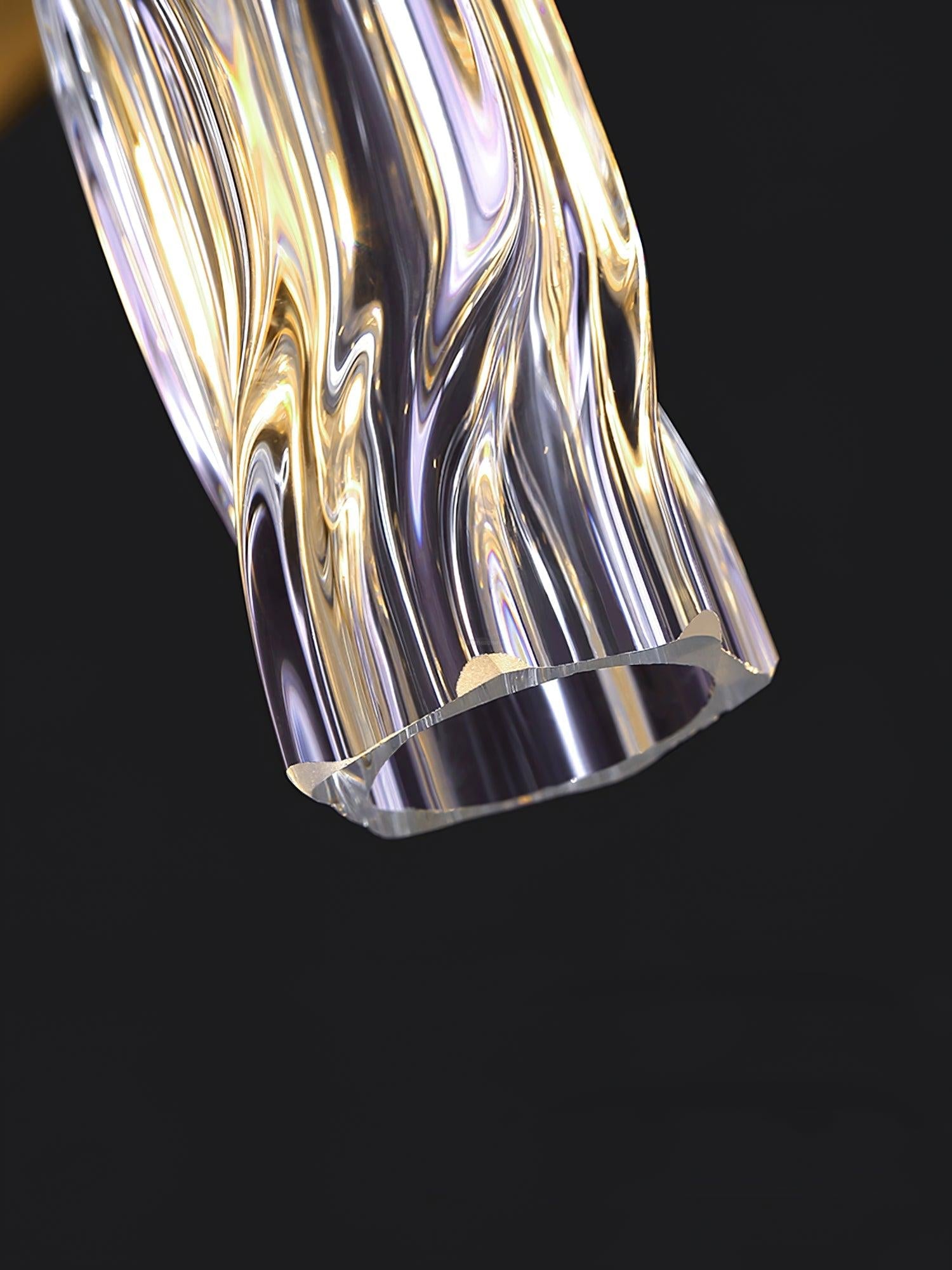 Gold & Clear Rod Round/Long canopy Chandelier - Luxehomezone