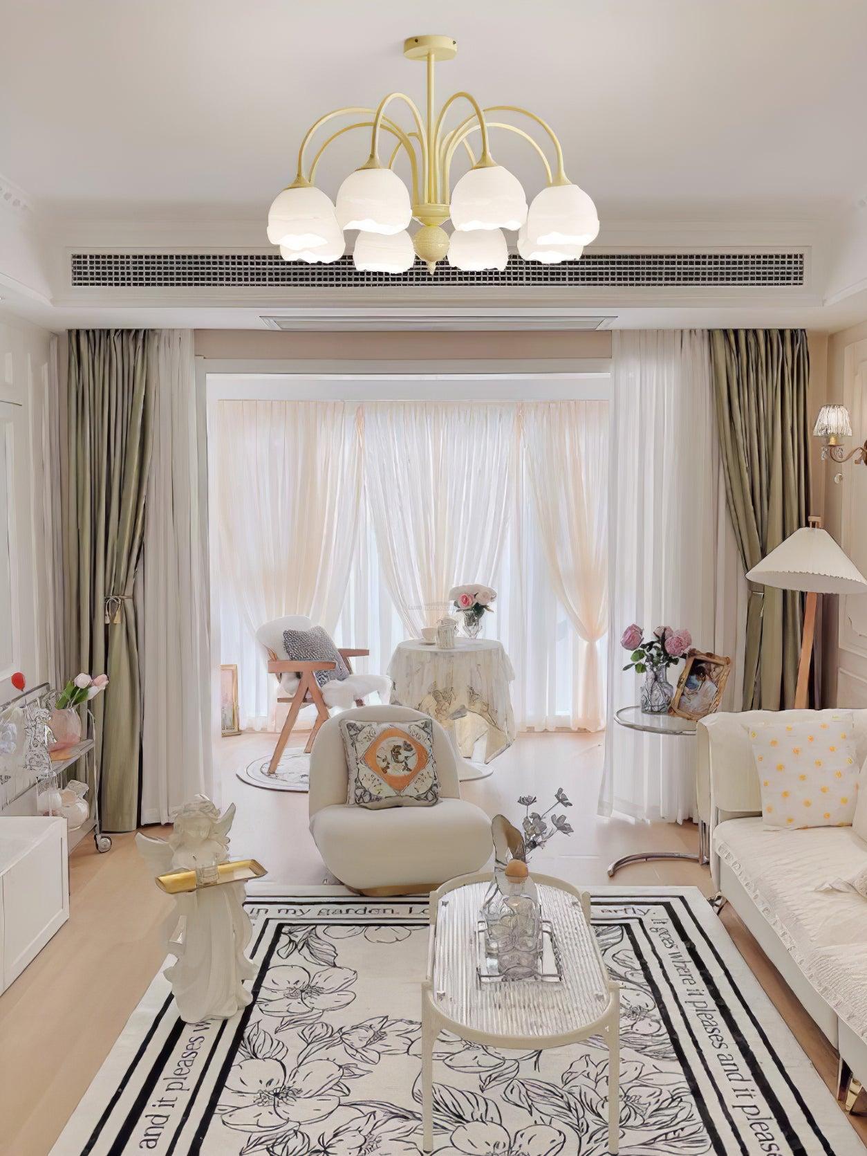 Creamy Chandelier with 5/6/8 heads - Zahara-1-Luxehomezone