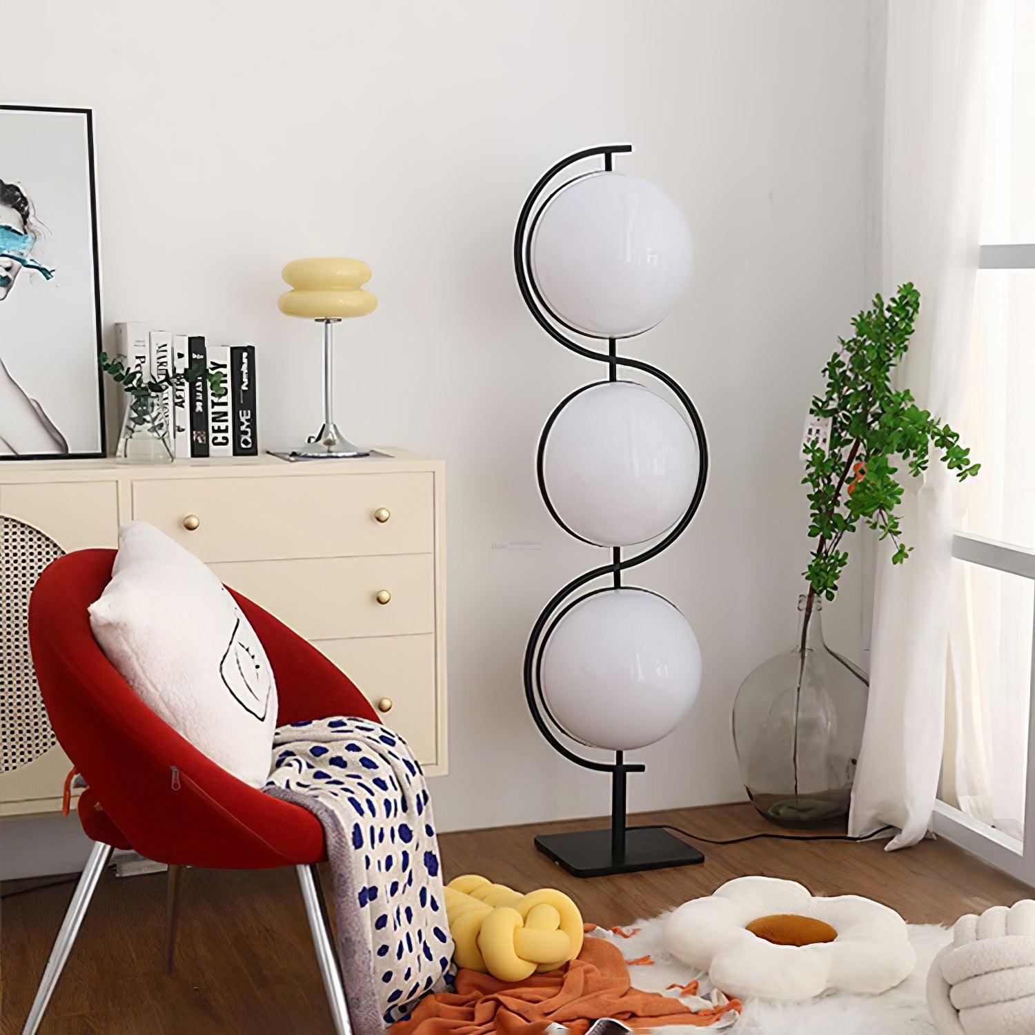 Triple Balls Floor Lamp ∅ 15.7″ - Lava-1-Luxehomezone