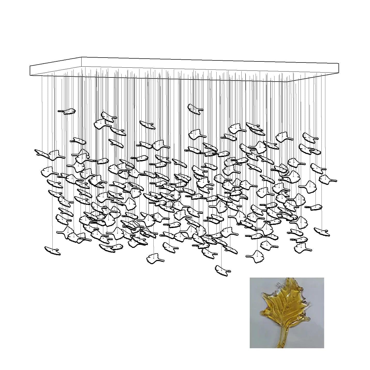 Multicolor Maple Leaf Chandelier - Helia-1-Luxehomezone