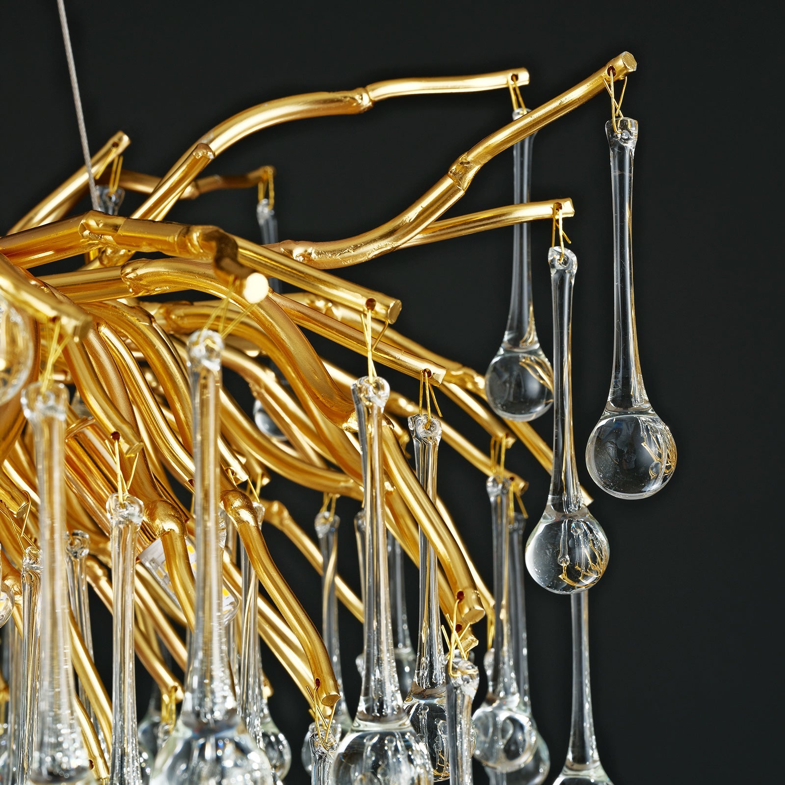 Gold Raindrop Crystal Chandelier