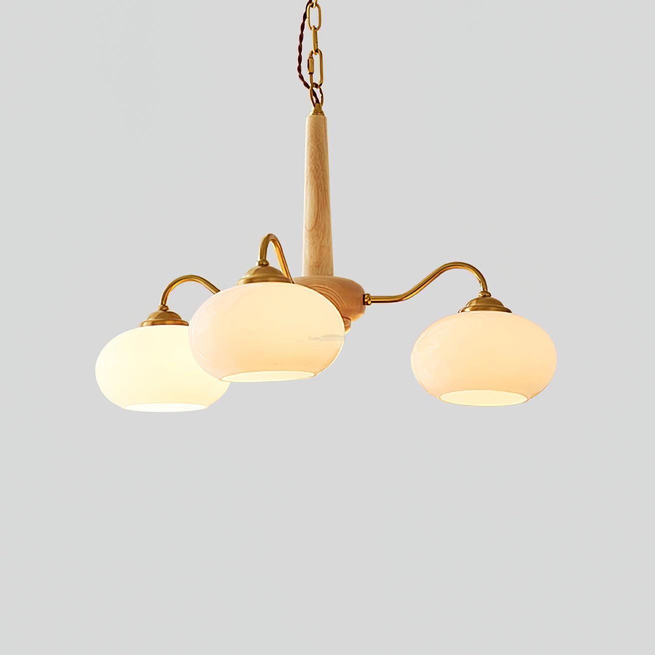 Persimmon Chandelier with 3/4/6 heads - Glass Chandelier, Persimmon-1-Luxehomezone