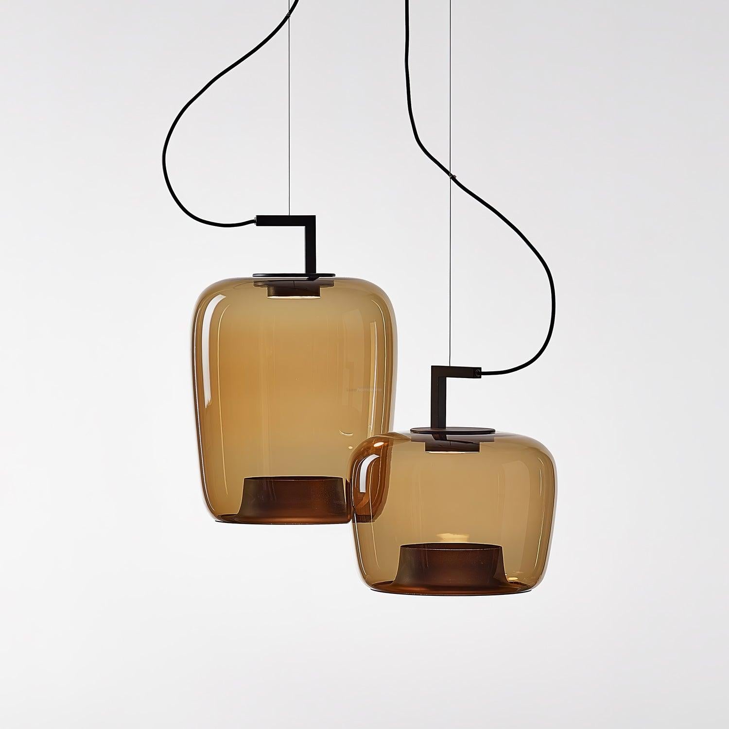 Doppelte Pendant - Art Glass-1-Luxehomezone