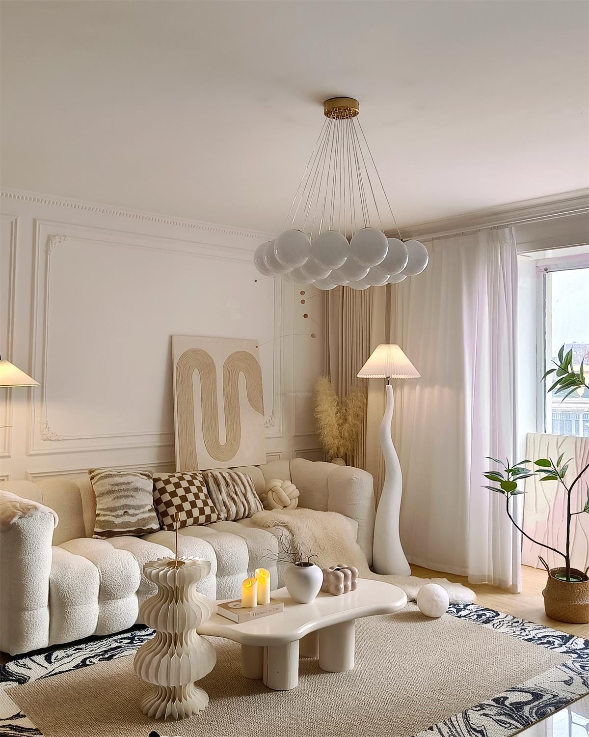 Twisted Pleated Floor Lamp ∅ 17.7″ - Fabric-1-Luxehomezone