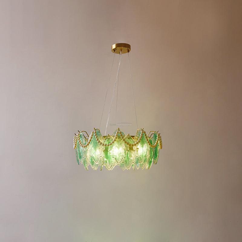 Maple Leaf Type Glass Chandelier - Cylinder-1-Luxehomezone