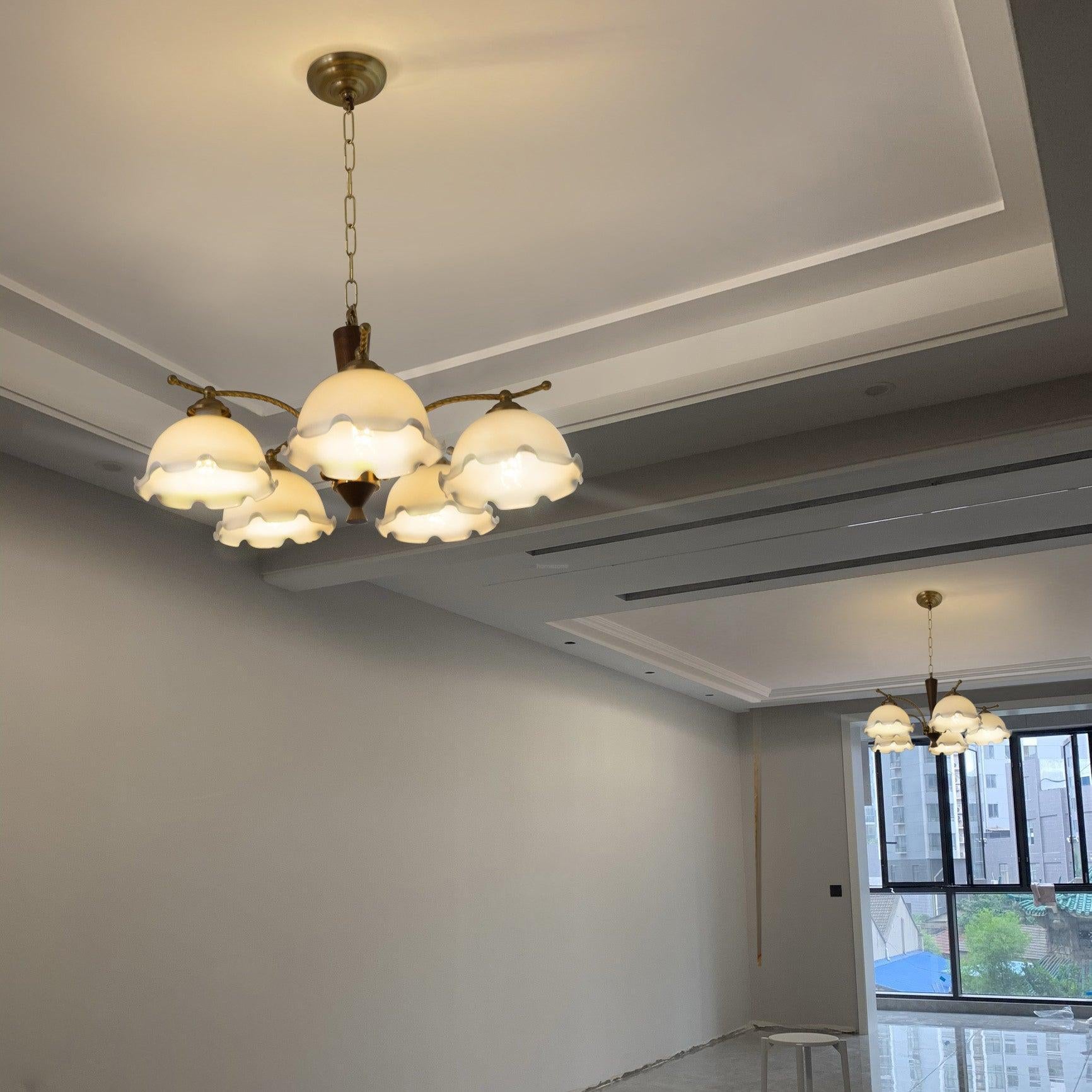Milky Flower Chandelier ∅ 27.6″ - Zahara-1-Luxehomezone
