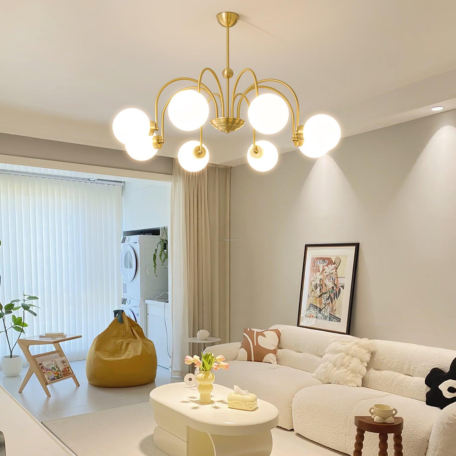 Yisu Brass Chandelier with 3/6/8 heads - Bend, Marshmallow Chandelier-1-Luxehomezone