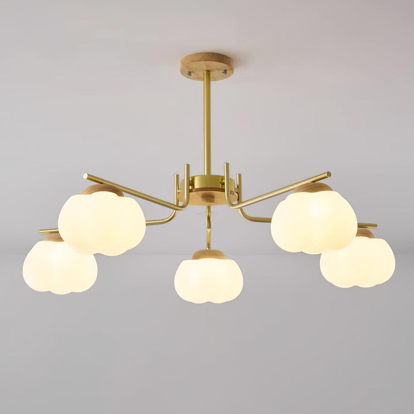 Plastic Cotton Balls Chandelier with 5/8 heads - Zahara-1-Luxehomezone