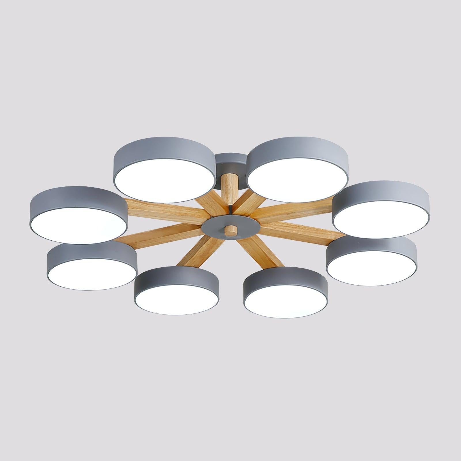 Modern Multi Stem Chandelier with 5/6/8 heads - Wood-1-Luxehomezone