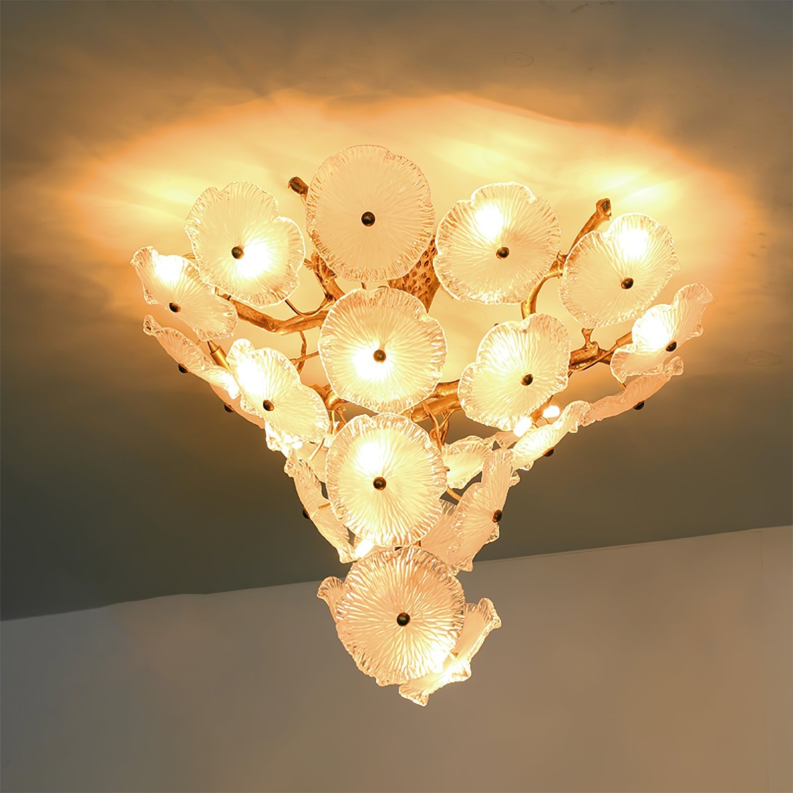 Ruby Modern Water Glass Branch Chandelier - Bedroom, Branch, Branch Chandelier, CCCC, Chandelier, Chandelier For Staircase, Chandeliers, crystal chandelier, Dining & Kitchen, Dining Room, entryway, foyer, Foyer Chandelier, Glass, Hallway, Hallway & Entrance, Hotel, Living Room, Modern, Modern Chandelier, Staircase, Staircase Chandelier, Stairs & Foyer-1-Luxehomezone