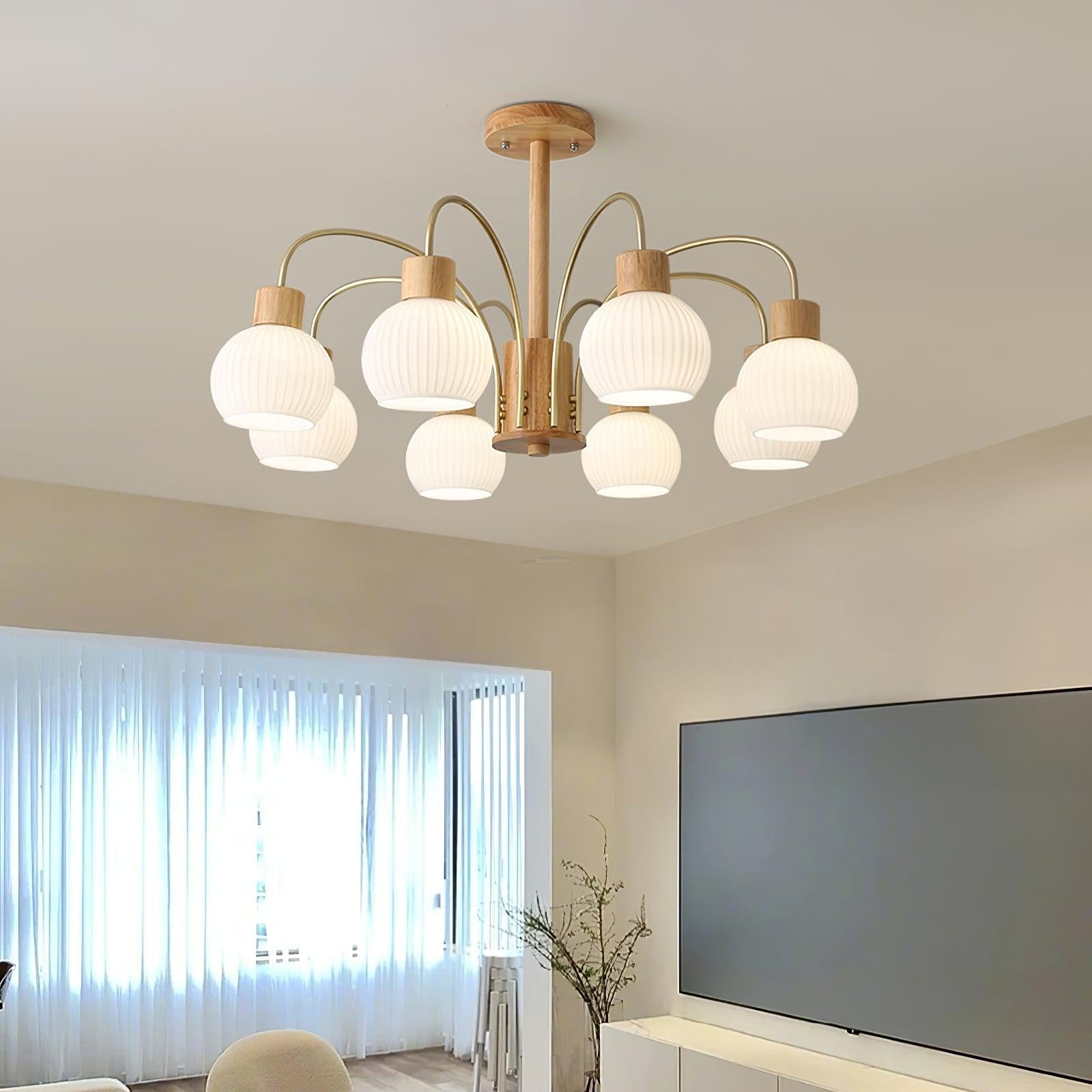 Donnelly Wooden Chandelier with6/8 heads - Luxehomezone